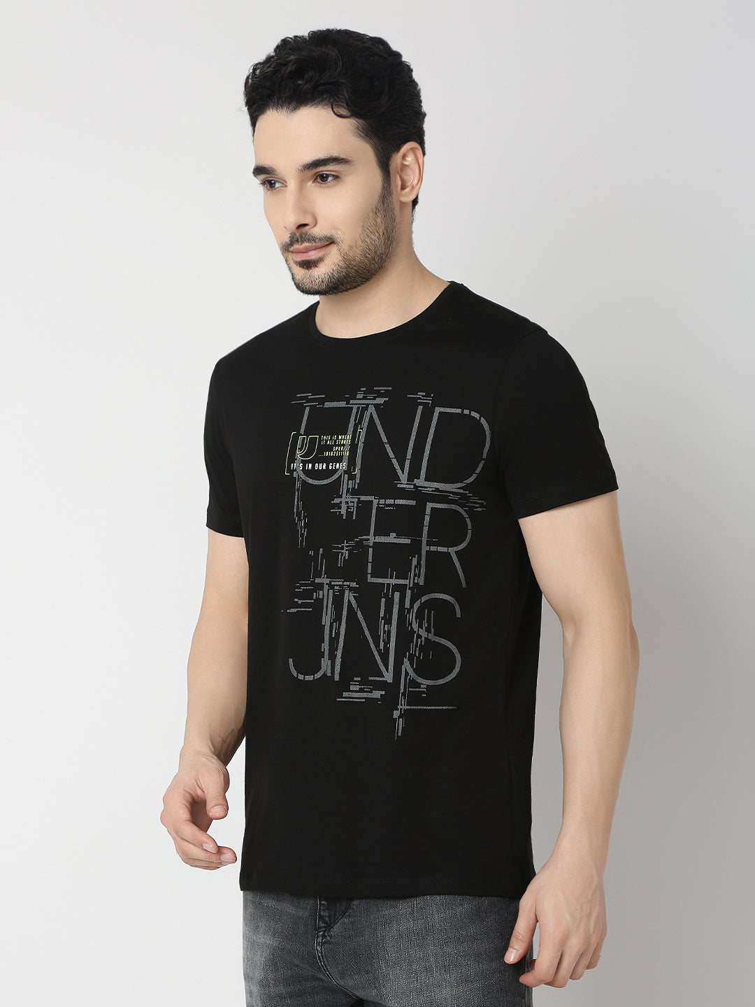 Underjeans By Spykar Men Premium Black T-Shirt