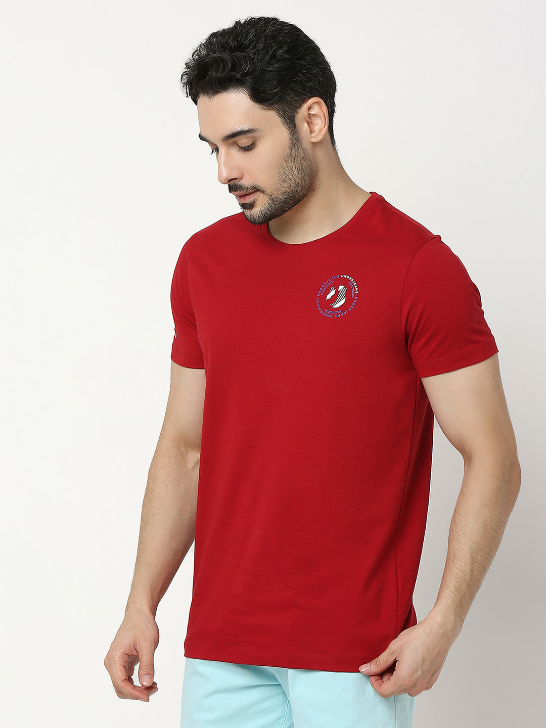 Underjeans by Spykar Men Premium Red T-shirt