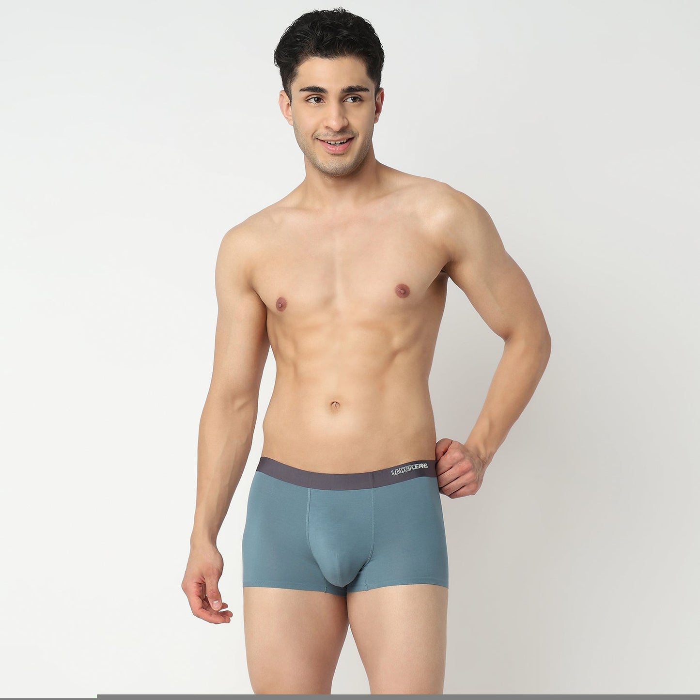 Underjeans by Spykar Men Dusty Green Regular Fit Ultrasoft Trunks