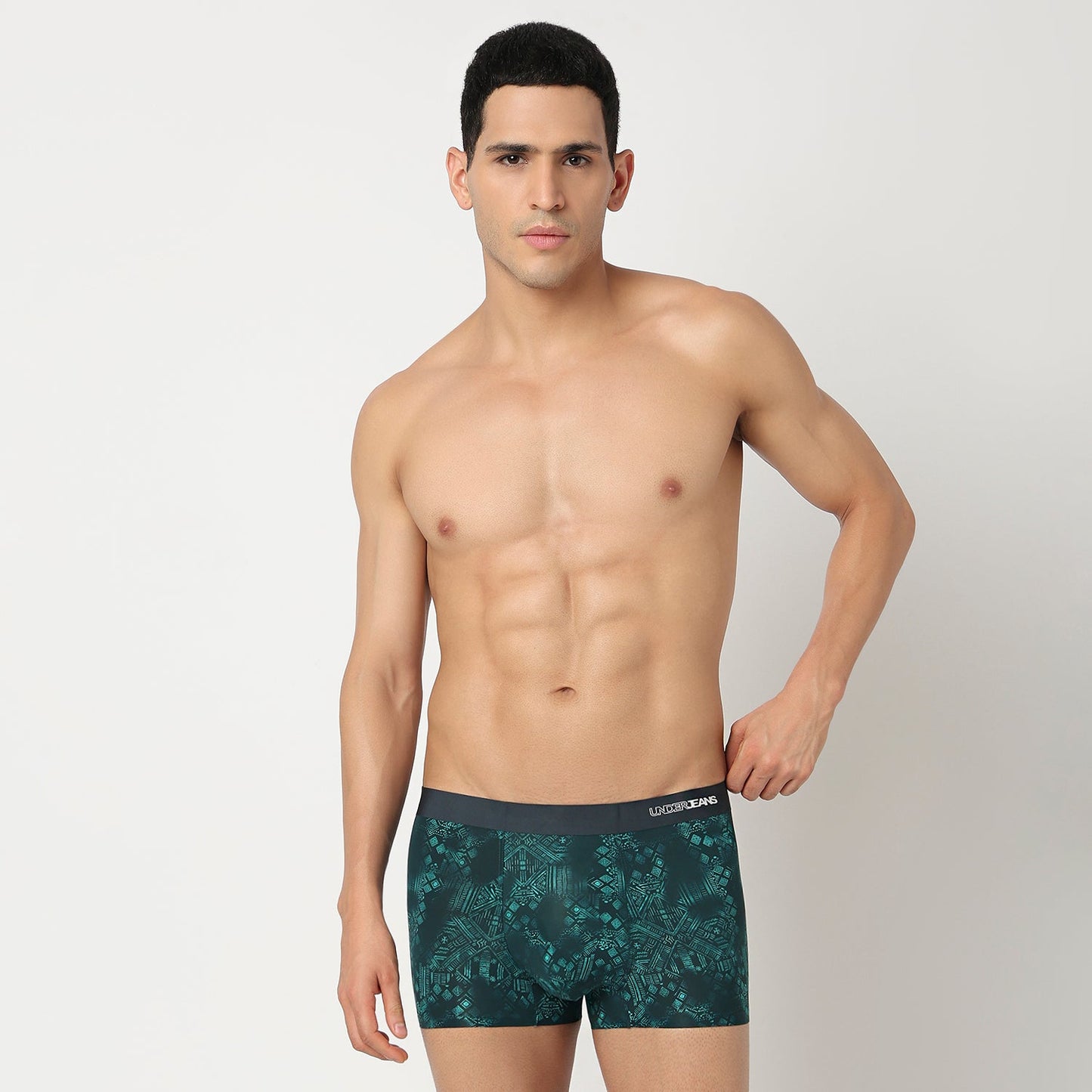 Underjeans Teal Green Nylon Blend Trunks