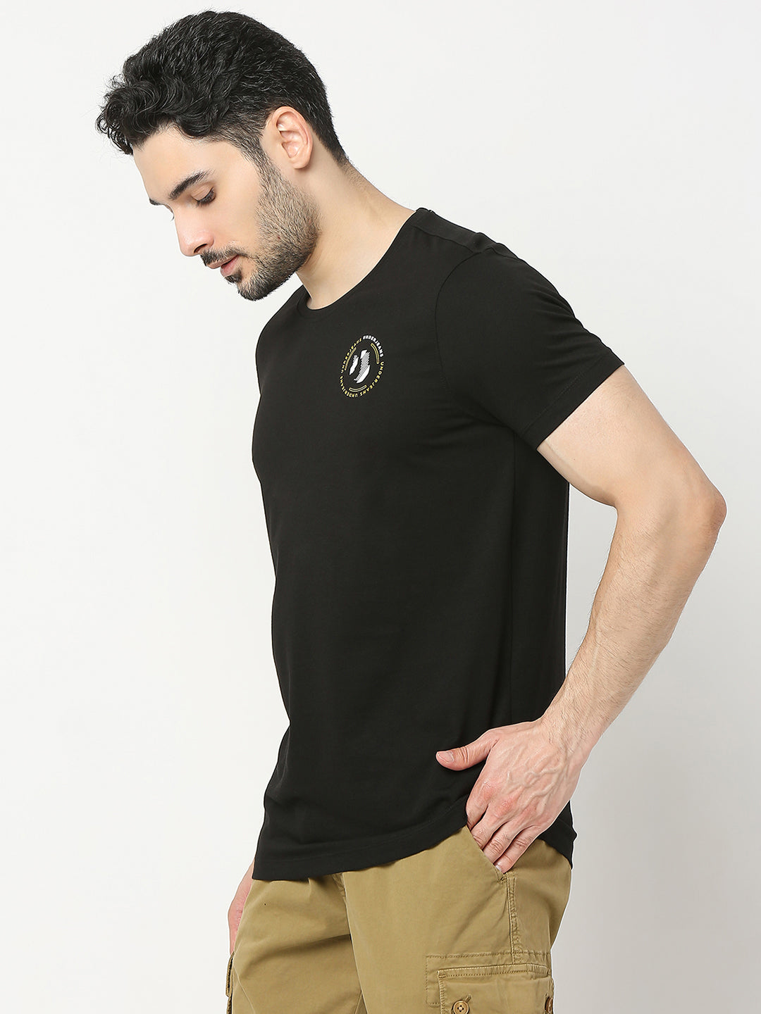 Underjeans by Spykar Men Premium Black T-shirt