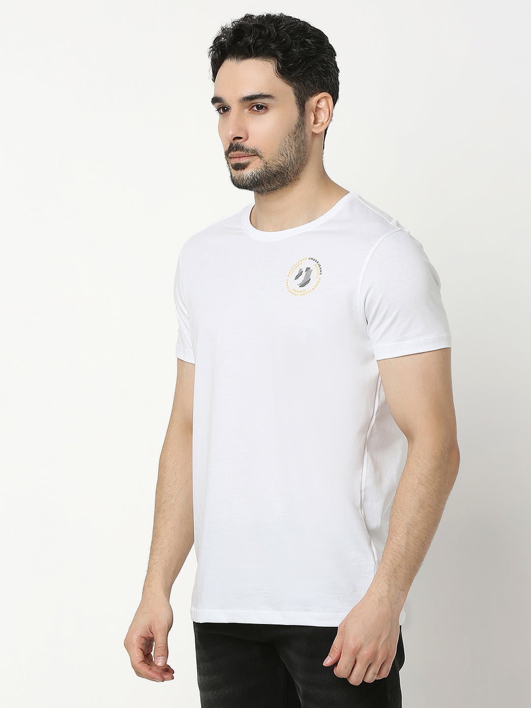 Underjeans by Spykar Men Premium White T-shirt