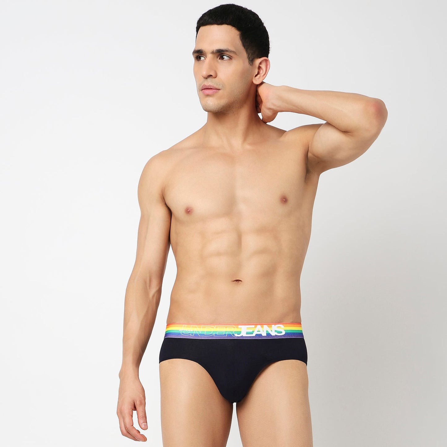 Underjeans Pack Of 2 Cotton Blend Solid Mid-Rise Briefs