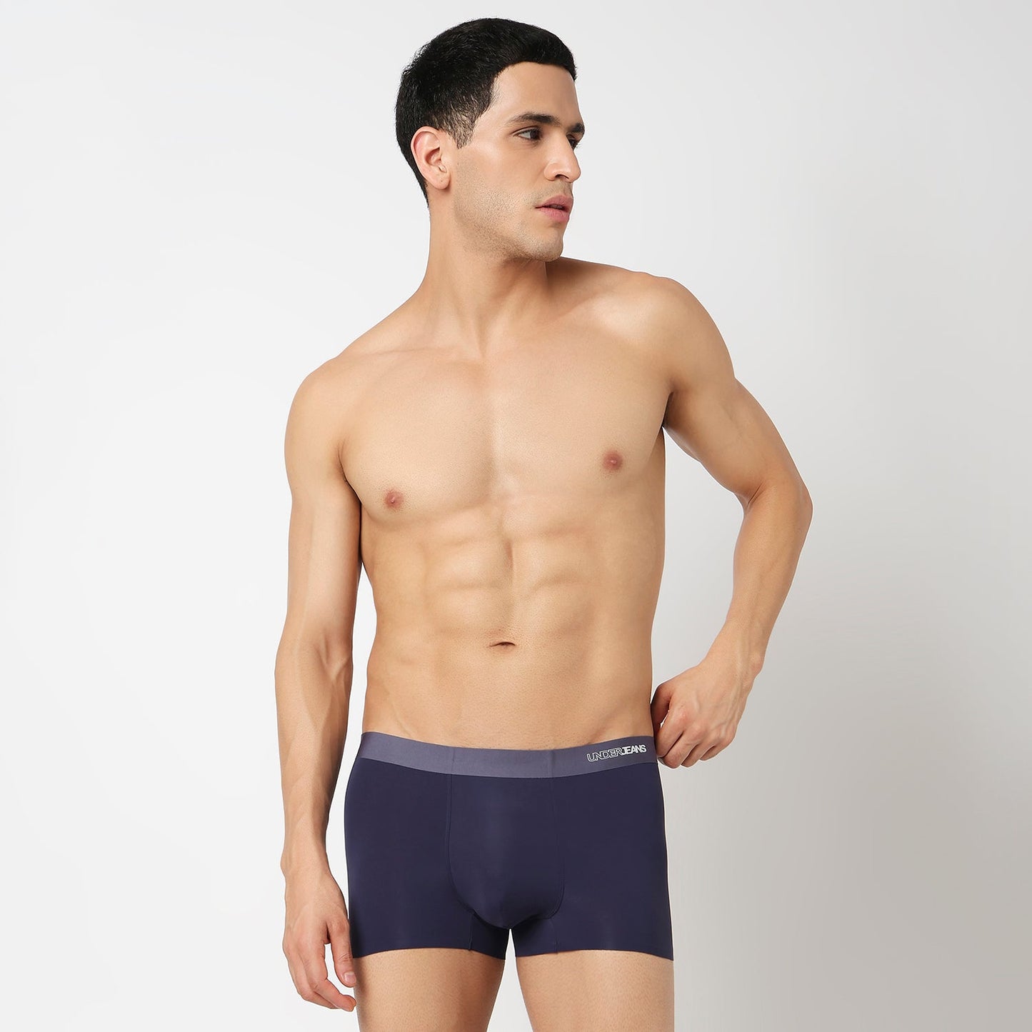 Underjeans Navy Nylon Blend Trunks