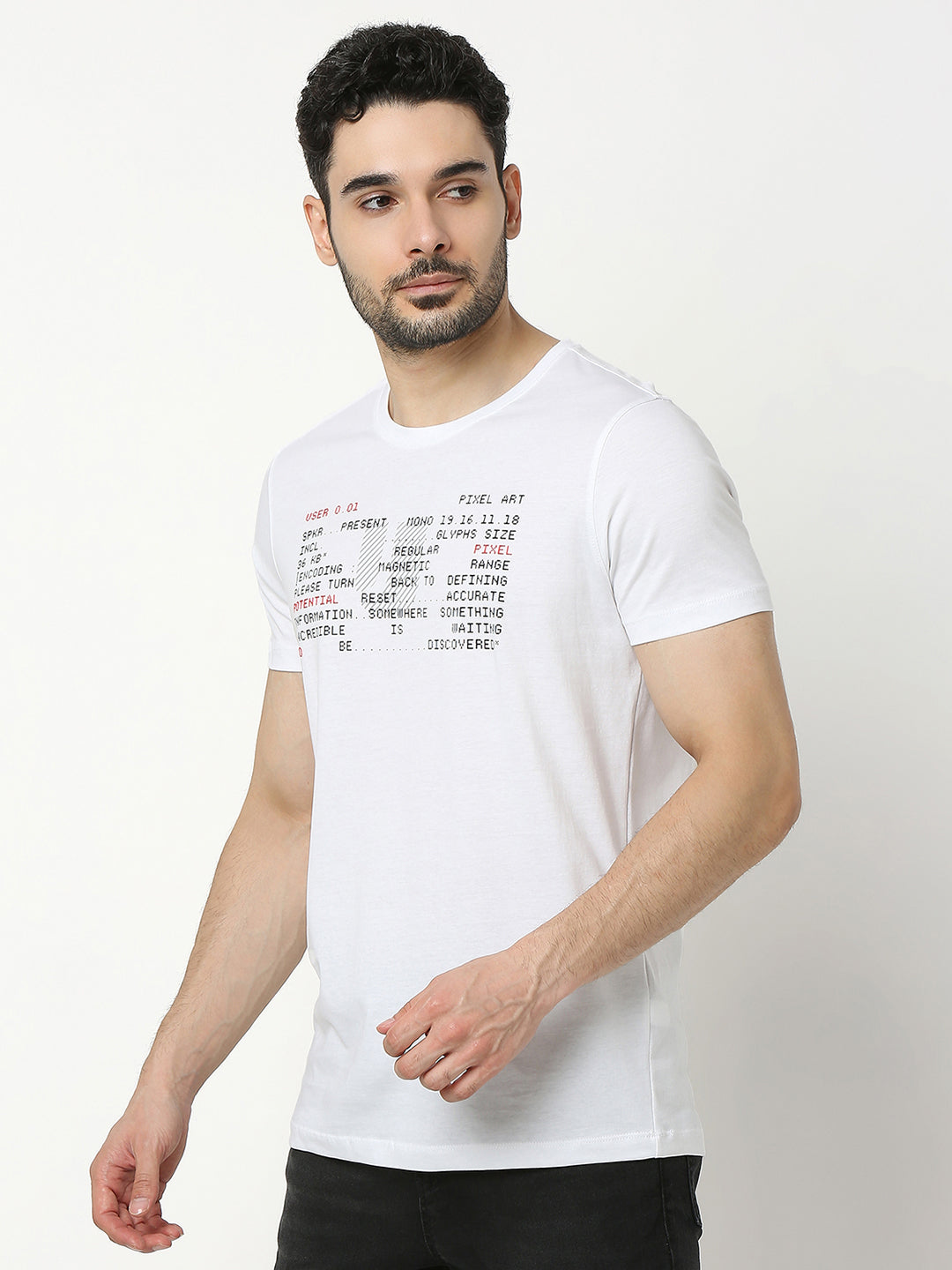 Underjeans by Spykar Men Premium White T-shirt