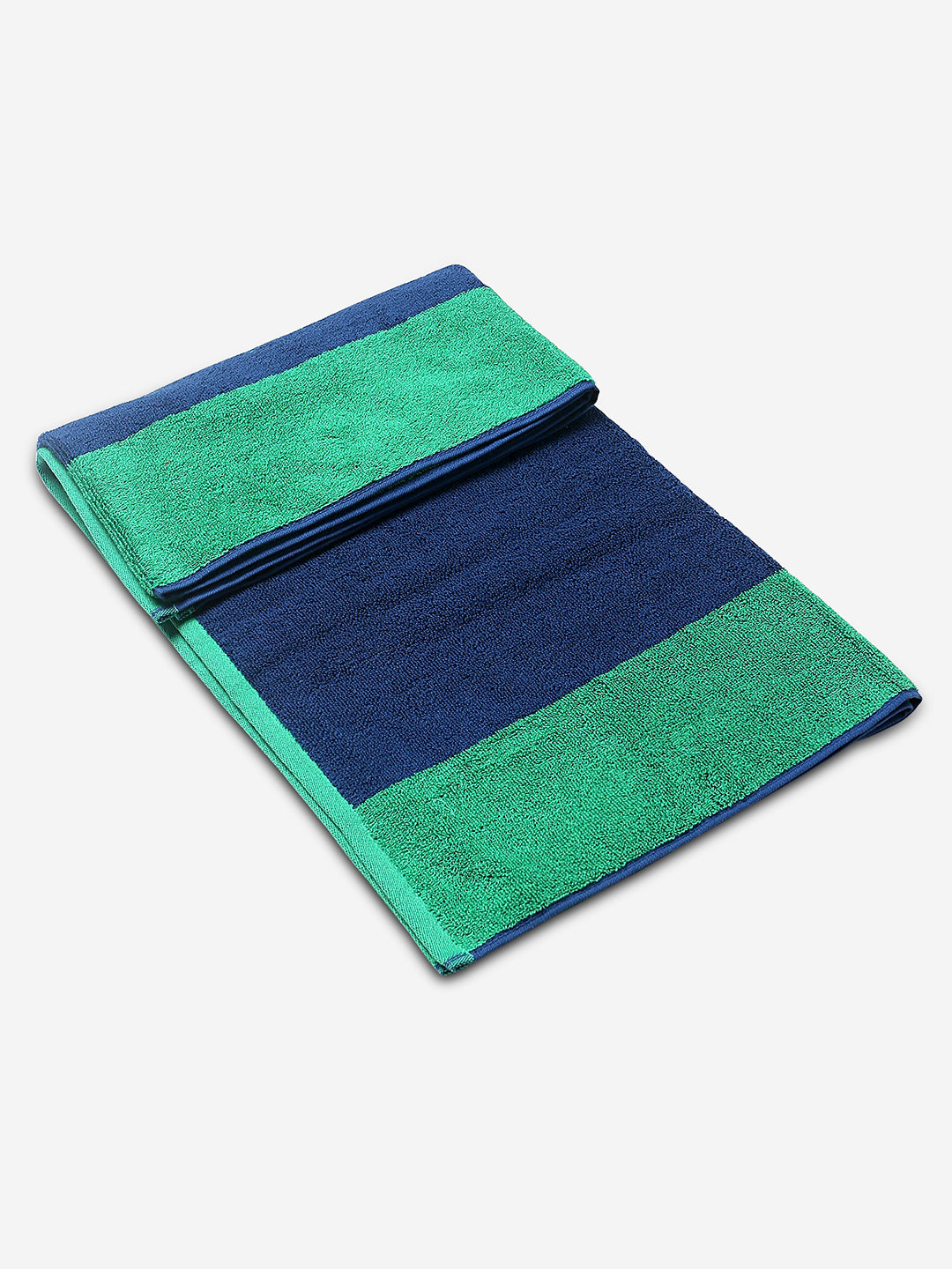 Underjeans By Spykar Green & Blue Bath Towel