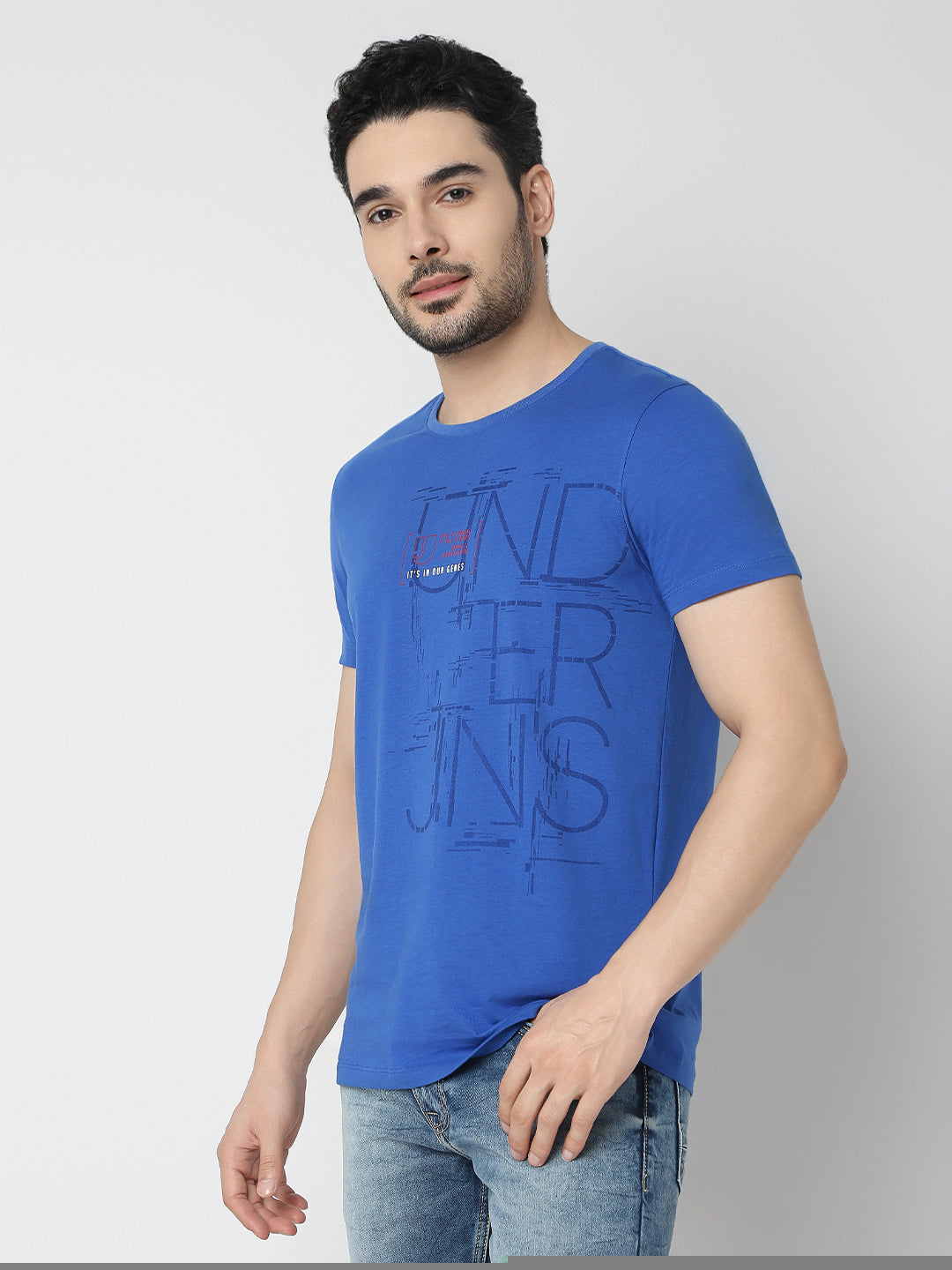 Underjeans By Spykar Men Premium Blue T-Shirt