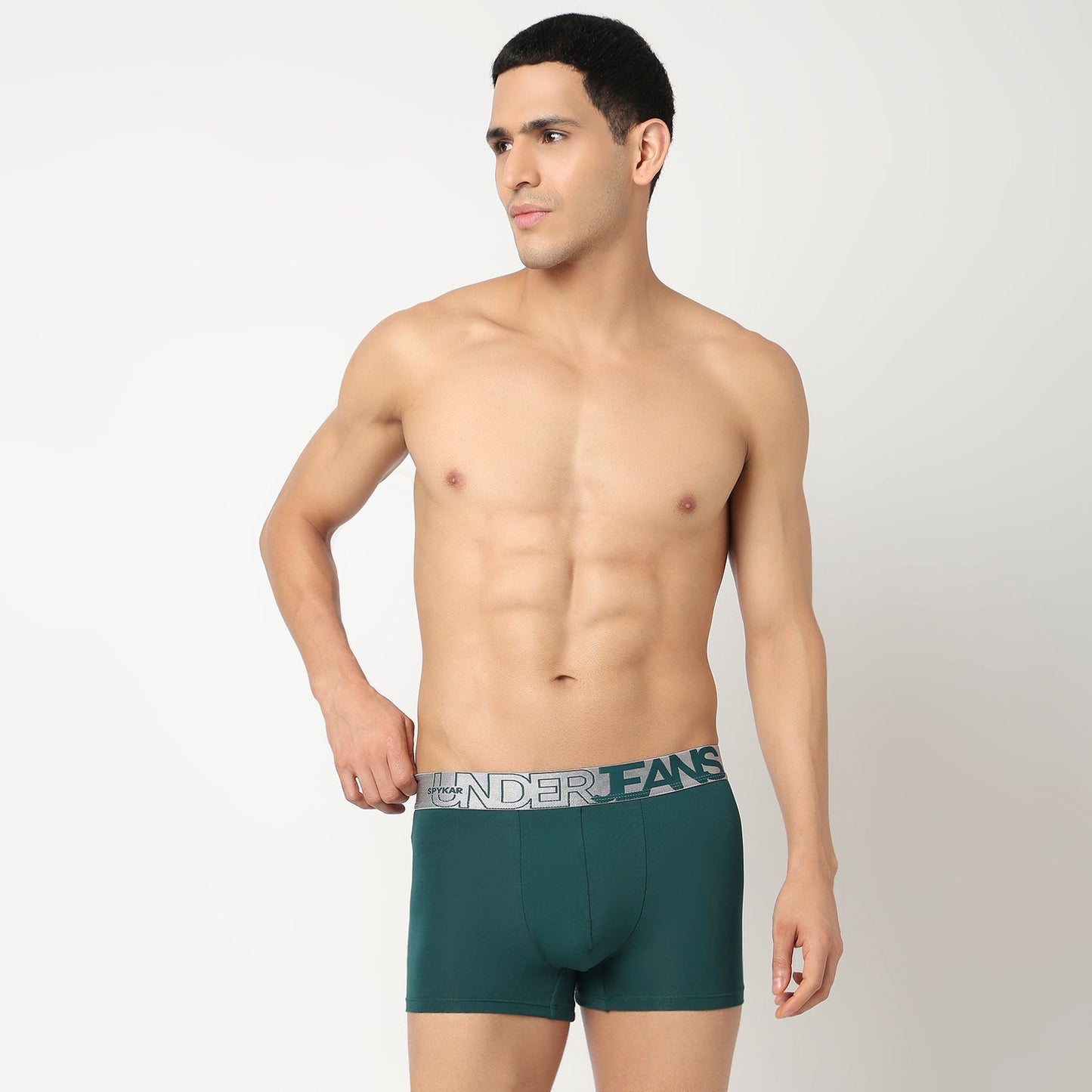 Underjeans Peacock Green Cotton Blend Trunks