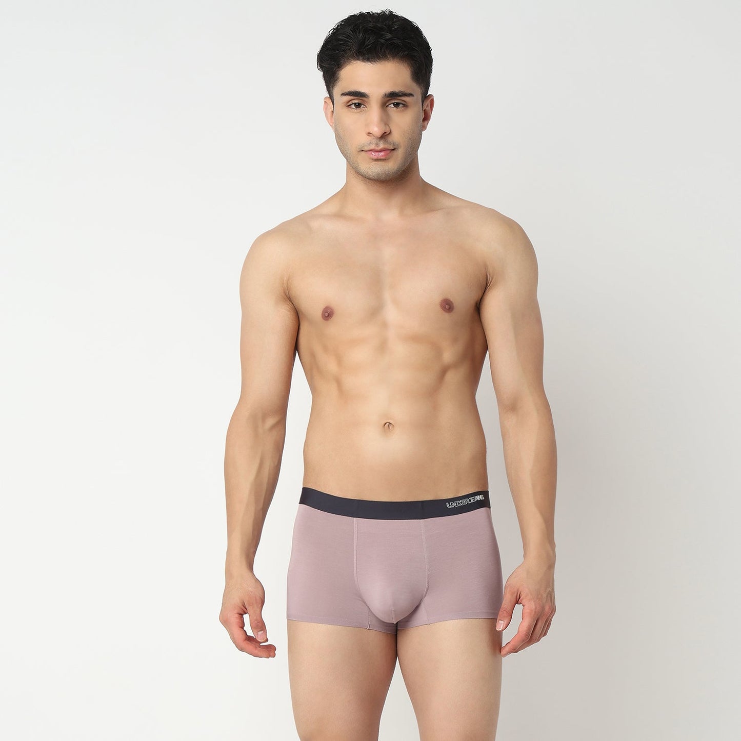 Underjeans by Spykar Men Dusty Mauve Regular Fit Ultrasoft Trunks