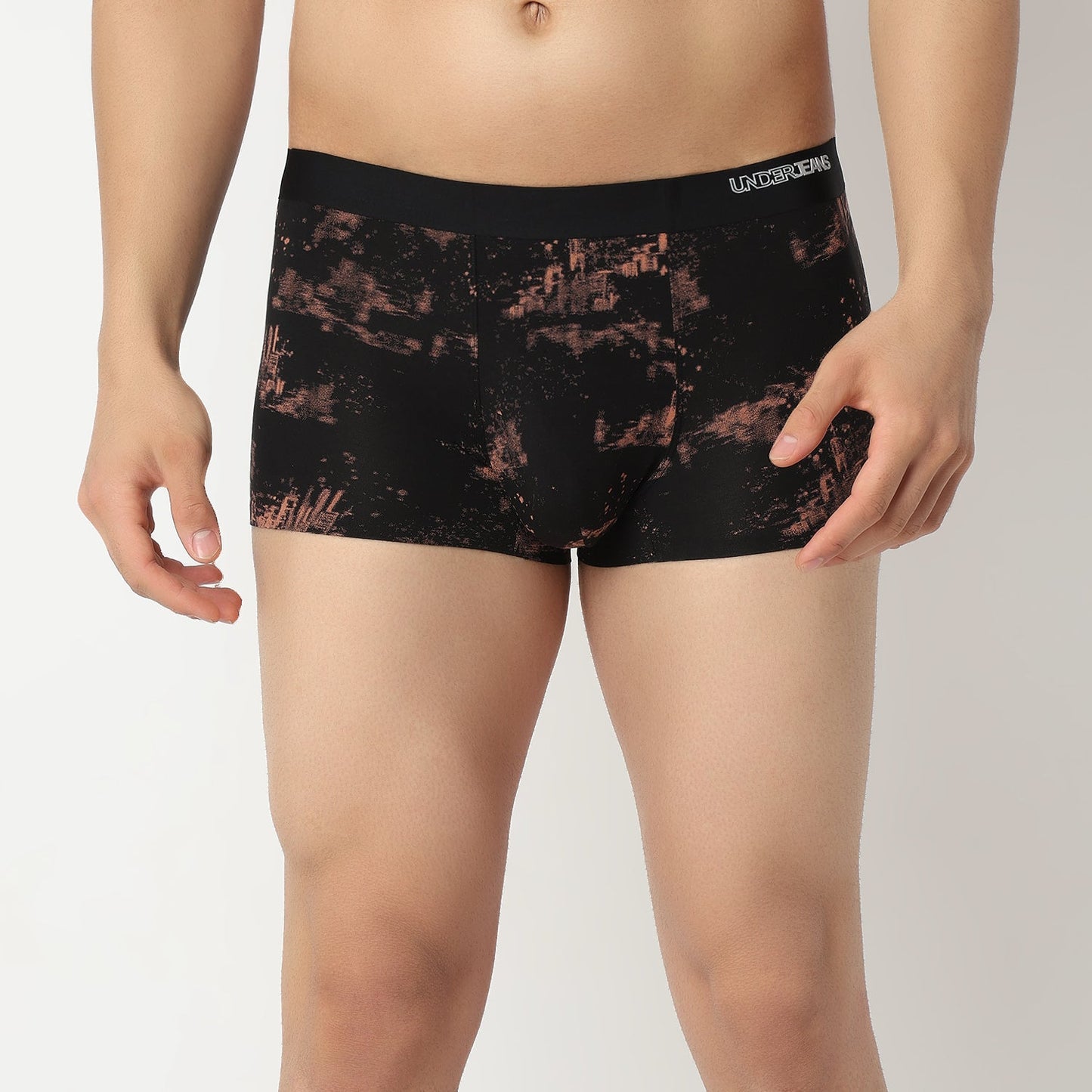 Underjeans by Spykar Men Black Rust Regular Fit Ultrasoft Trunks