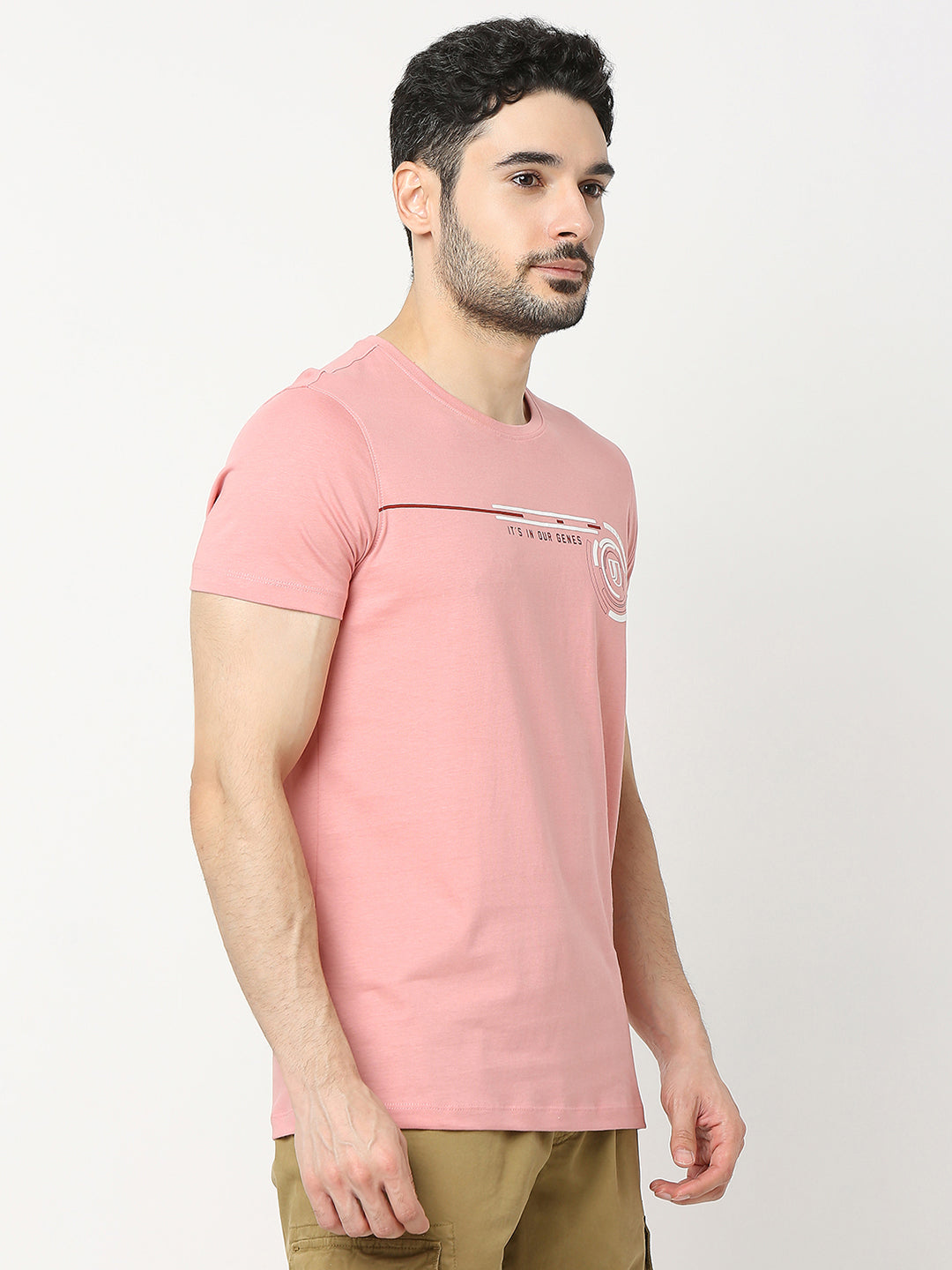 Underjeans by Spykar Men Premium Pink T-shirt