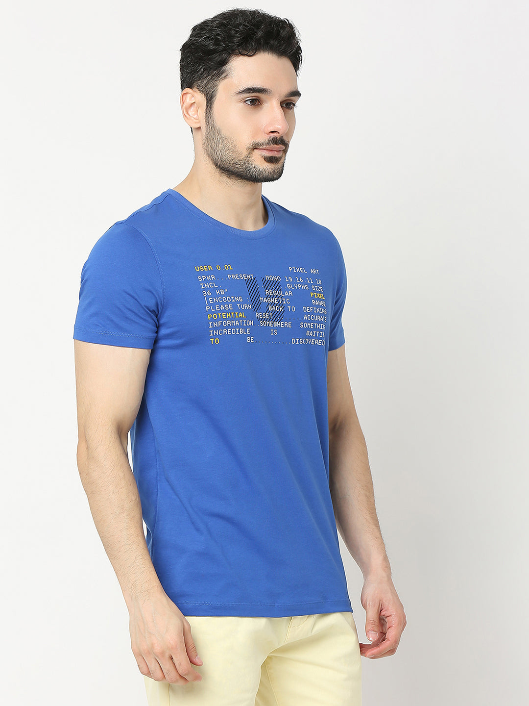 Underjeans by Spykar Men Premium T Blue T-shirt