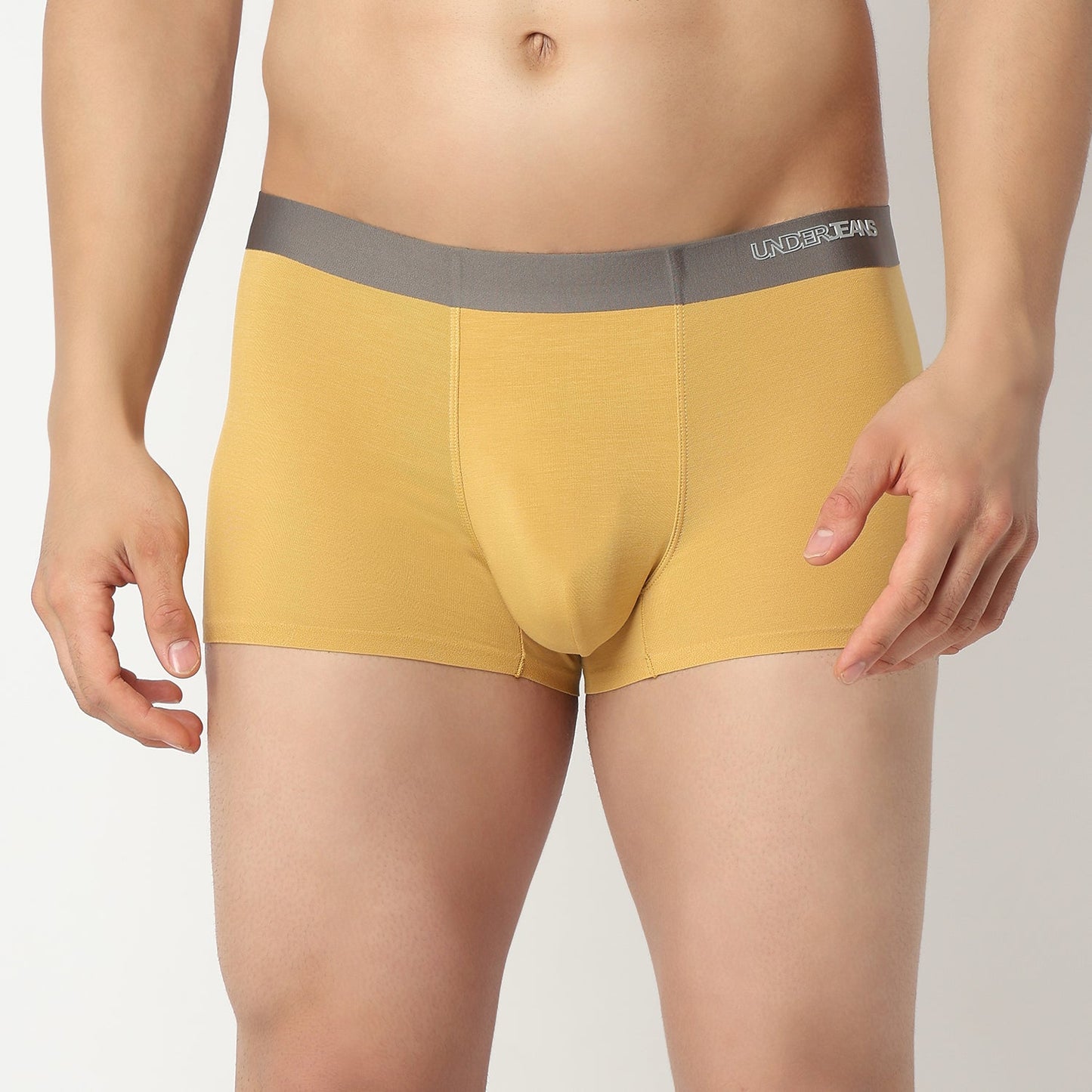 Underjeans by Spykar Men Mustard Yellow Regular Fit Ultrasoft Trunks