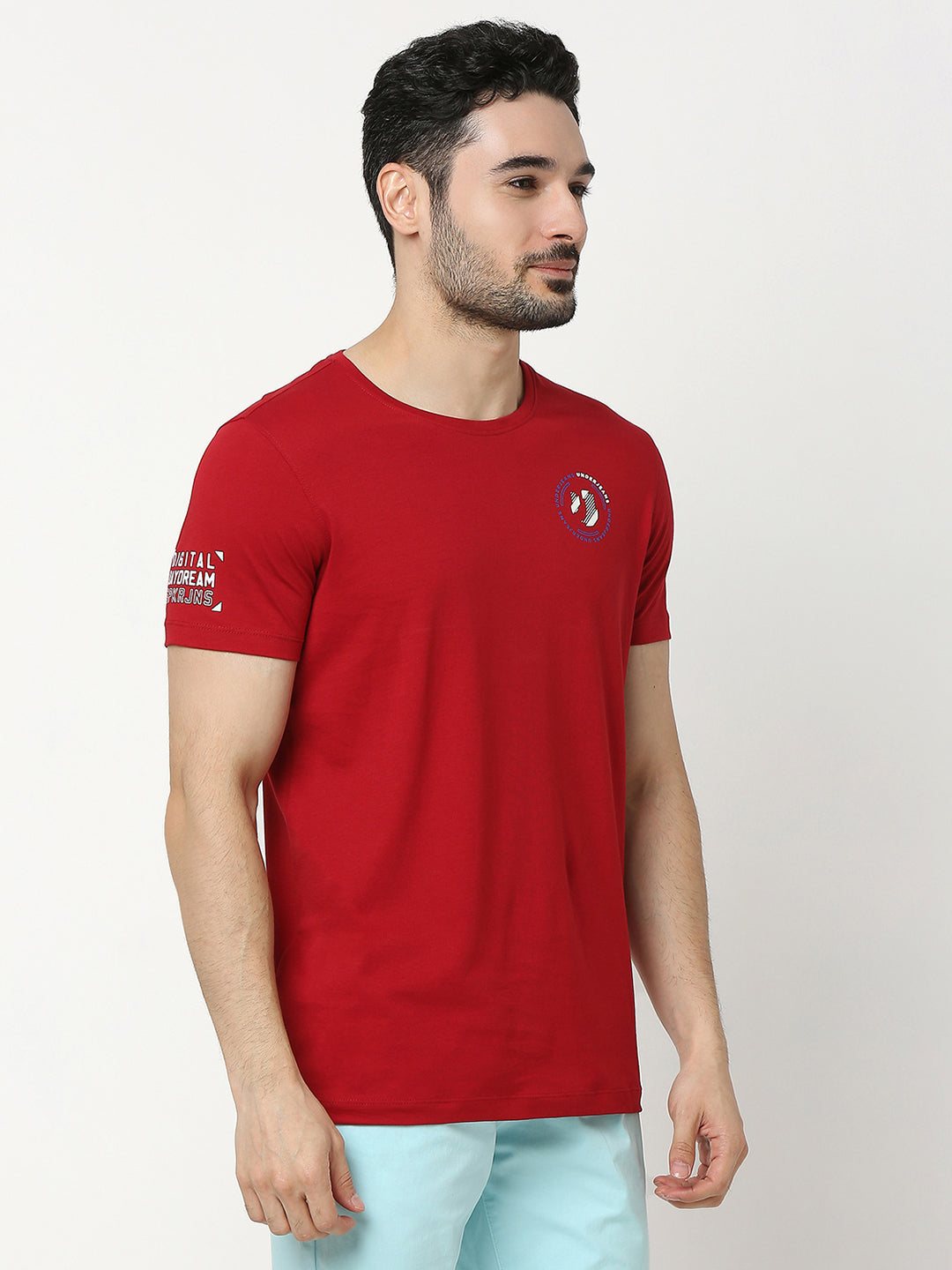 Underjeans by Spykar Men Premium Red T-shirt