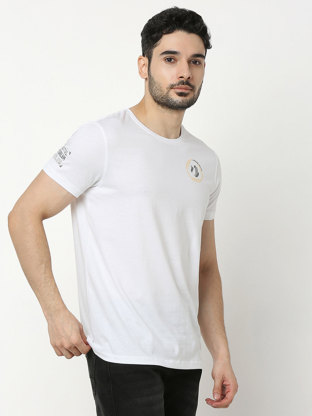 Underjeans by Spykar Men Premium White T-shirt