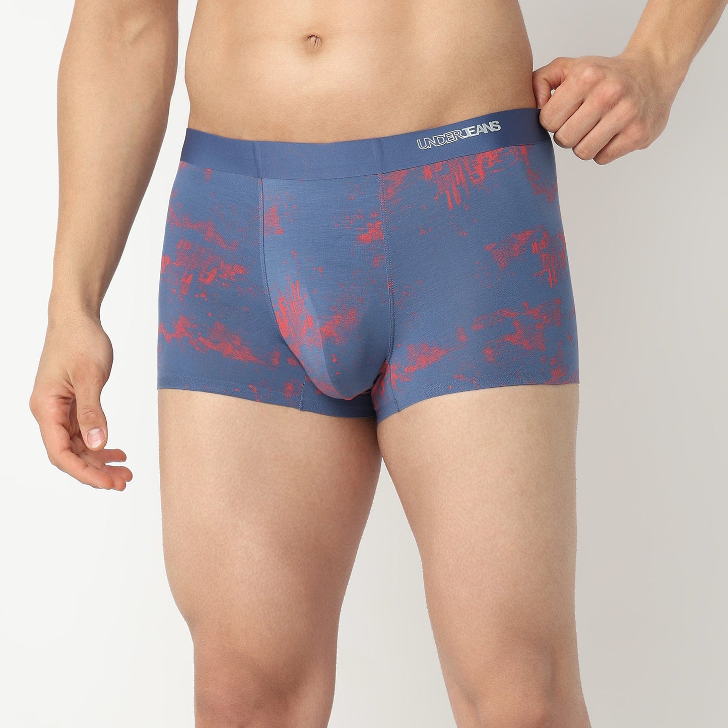 Underjeans by Spykar Men Mid Blue Regular Fit Ultrasoft Trunks