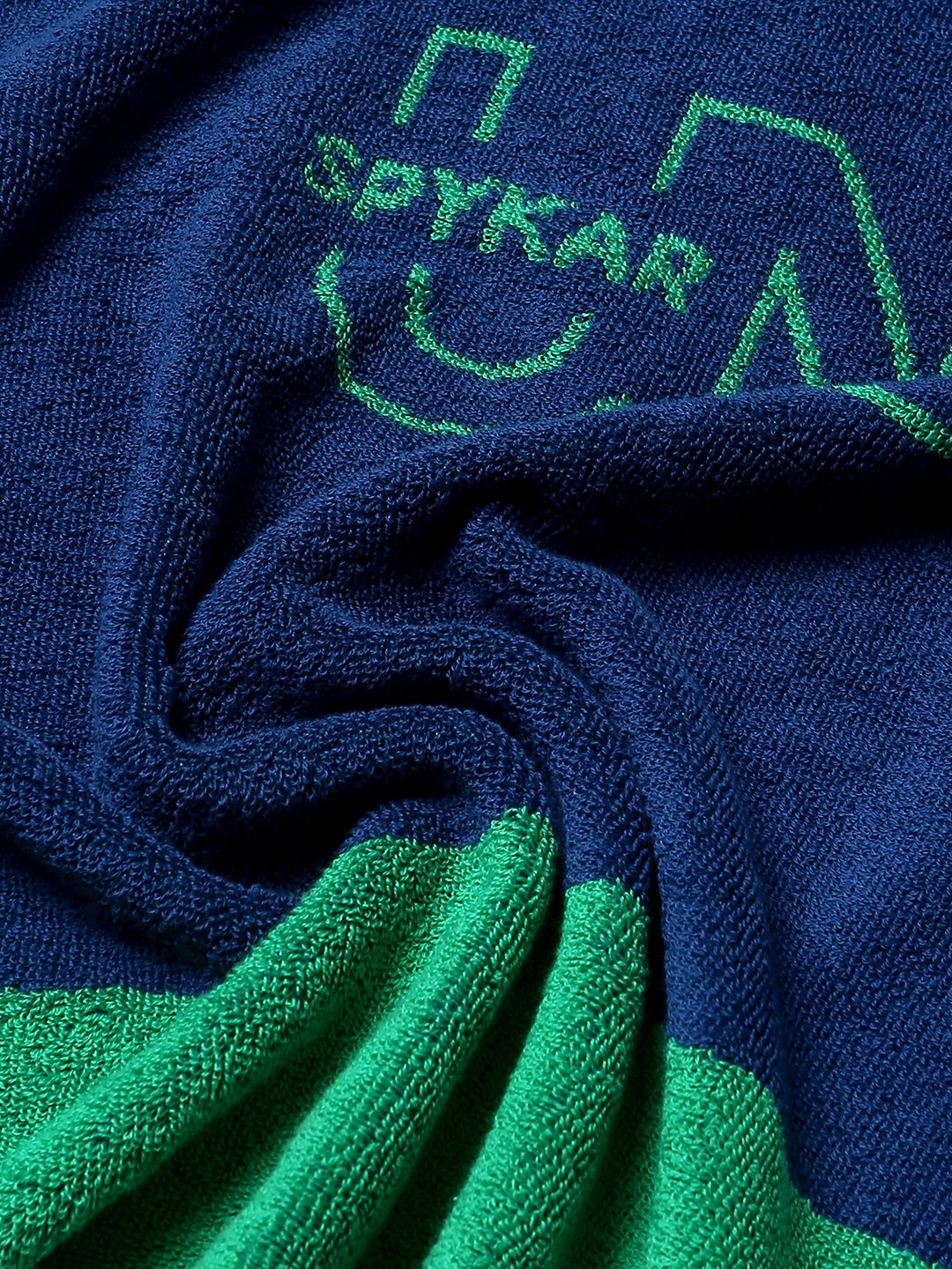 Underjeans By Spykar Green & Blue Bath Towel