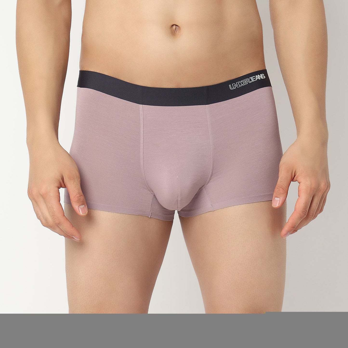 Underjeans by Spykar Men Dusty Mauve Regular Fit Ultrasoft Trunks