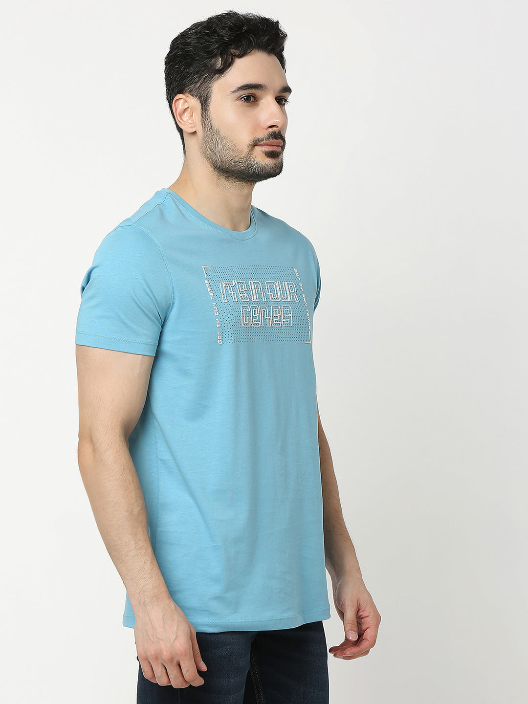 Underjeans by Spykar Men Premium Blue T-shirt