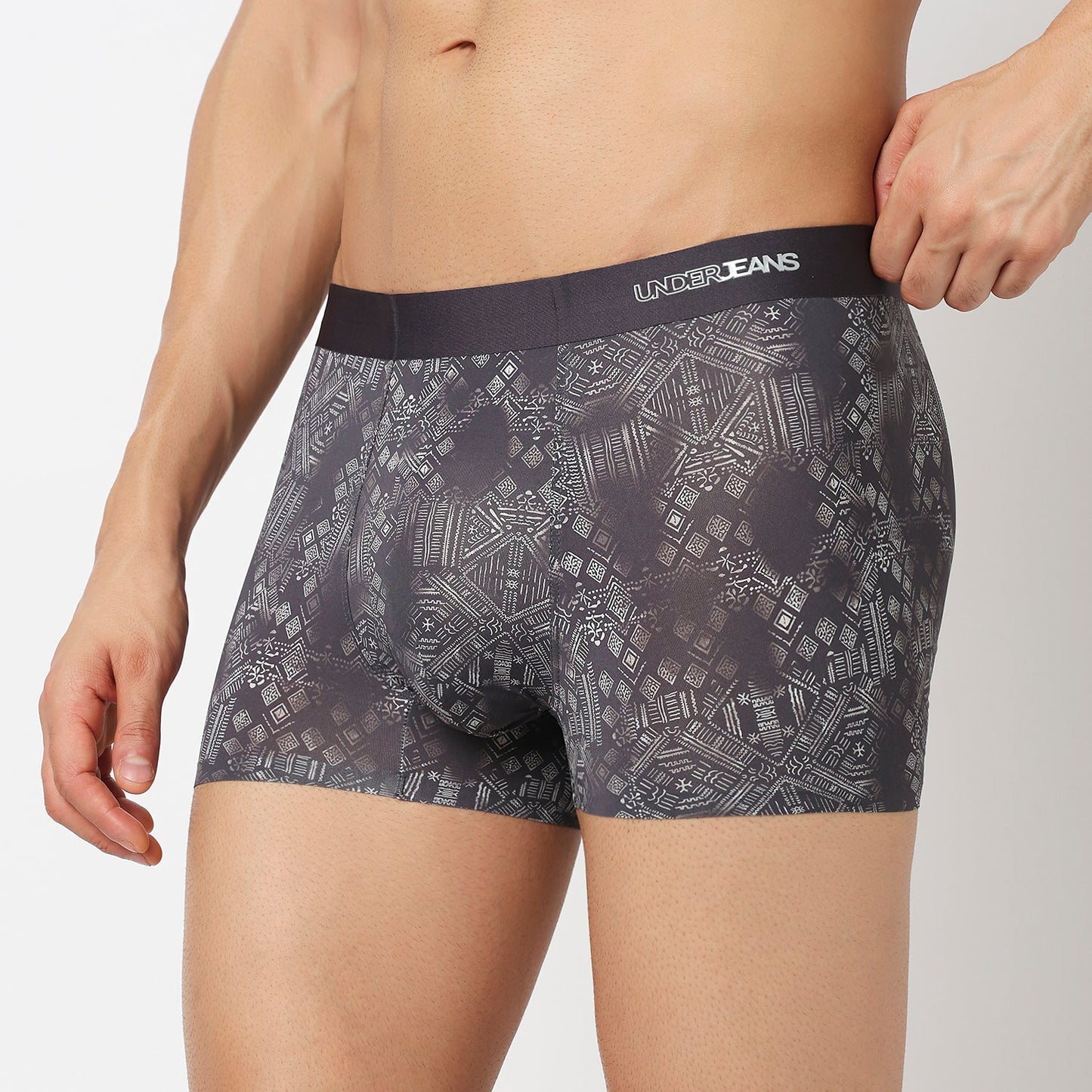 Underjeans Charcoal Grey Nylon Blend Trunks