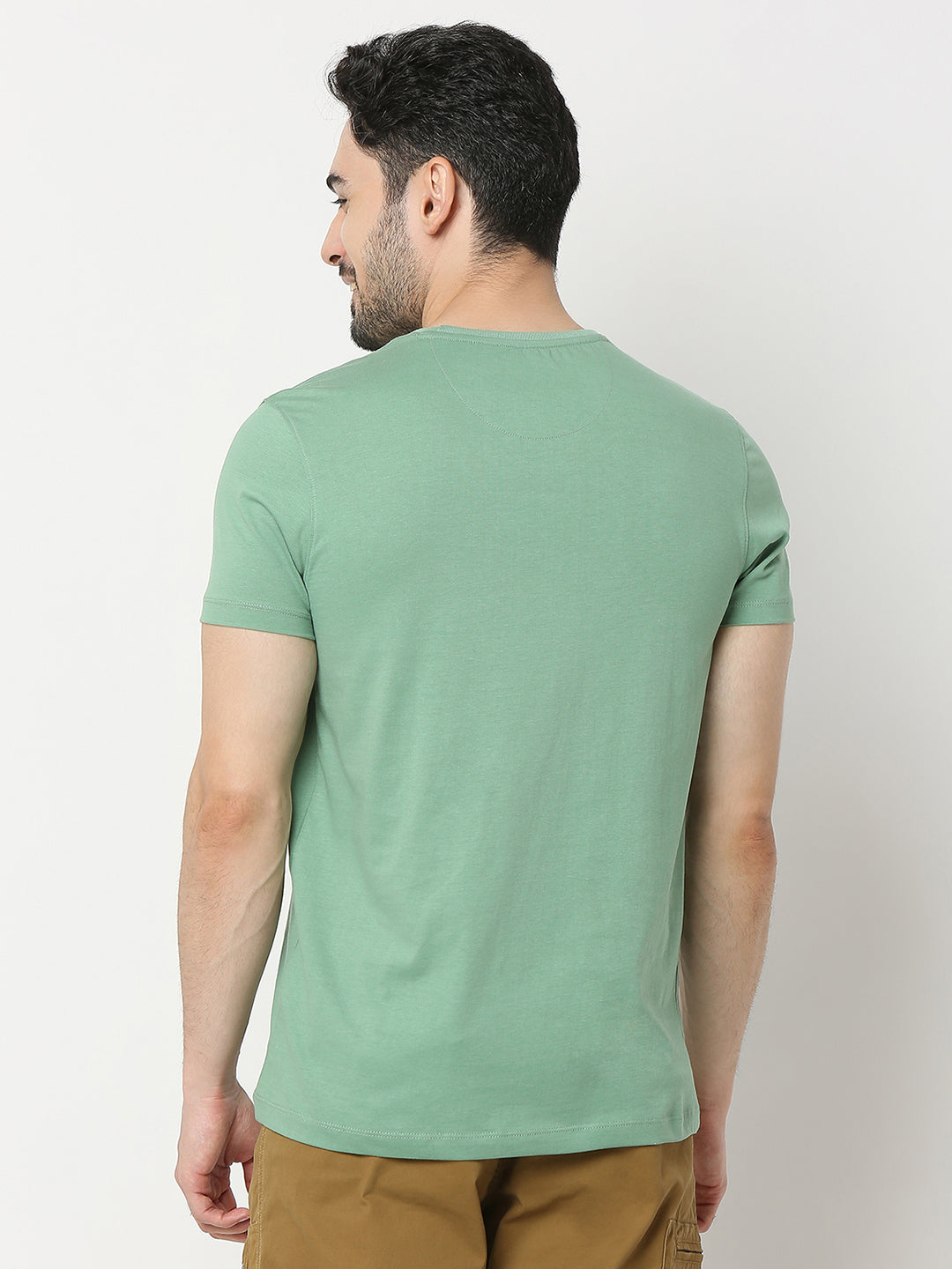 Underjeans by Spykar Men Premium Green T-shirt