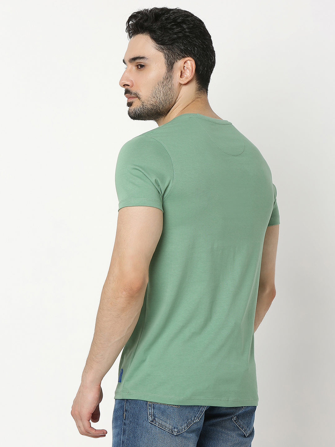 Underjeans by Spykar Men Premium Green T-shirt