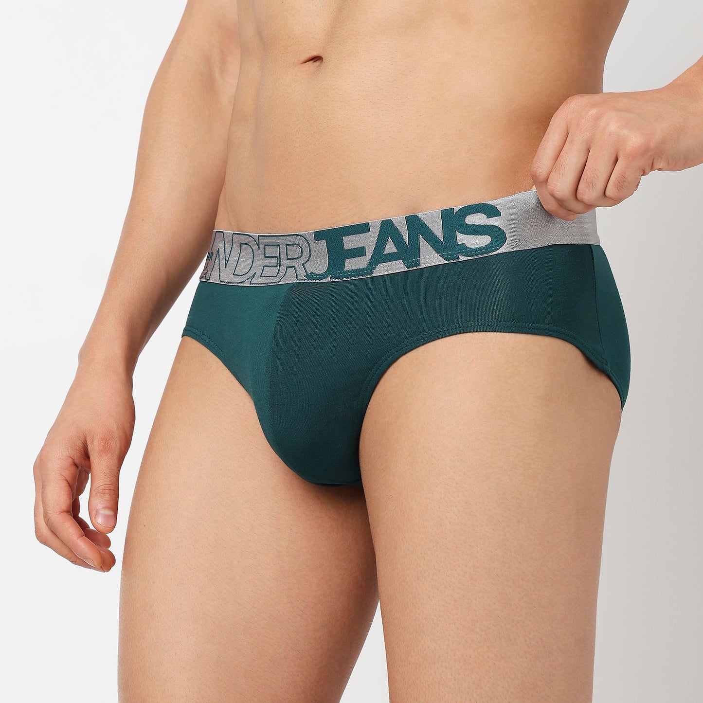 Underjeans Peacock Green Cotton Blend Briefs