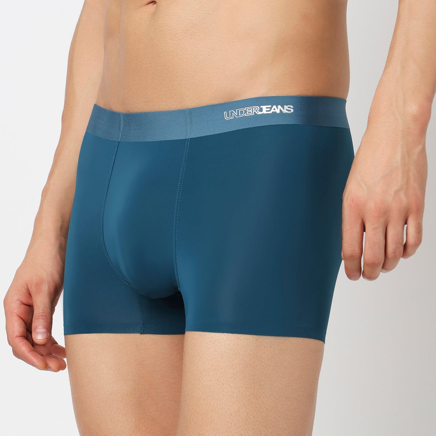 Underjeans Teal Blue Nylon Blend Trunks