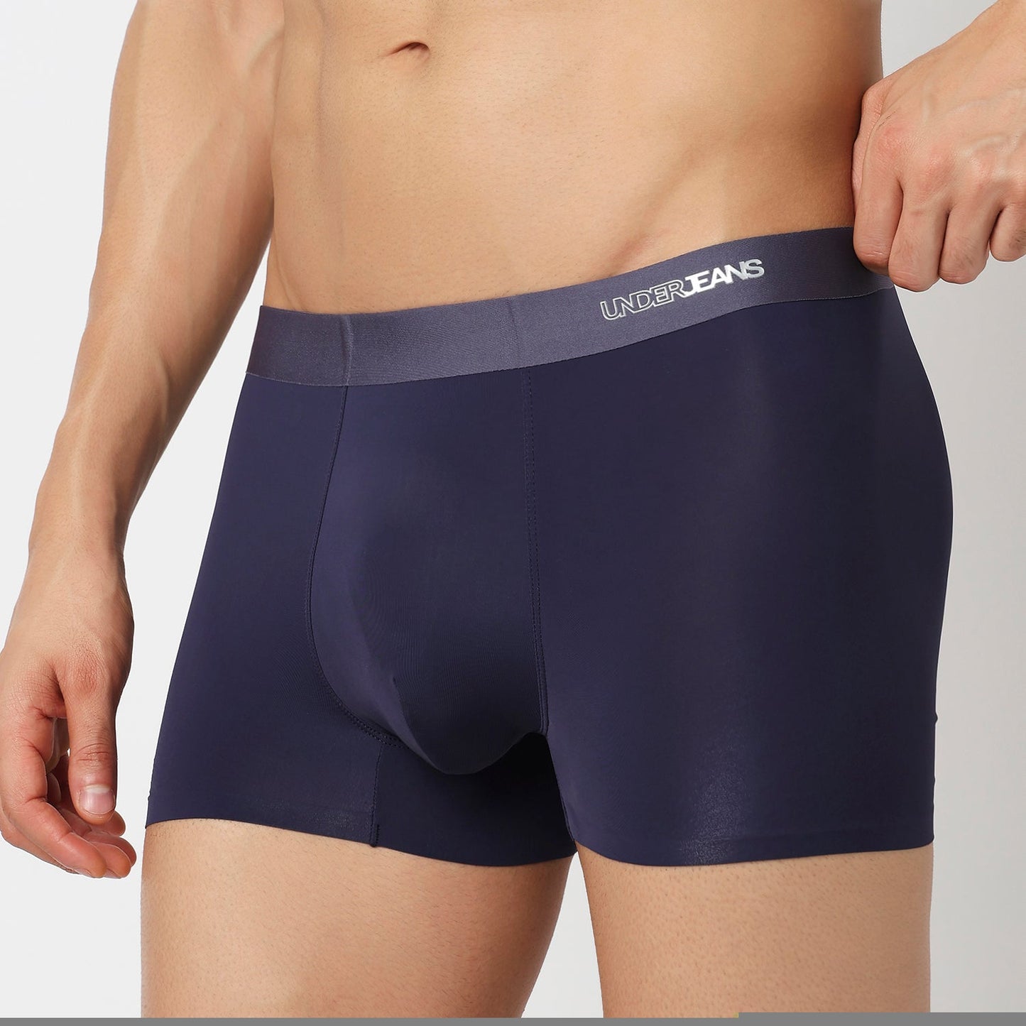 Underjeans Navy Nylon Blend Trunks