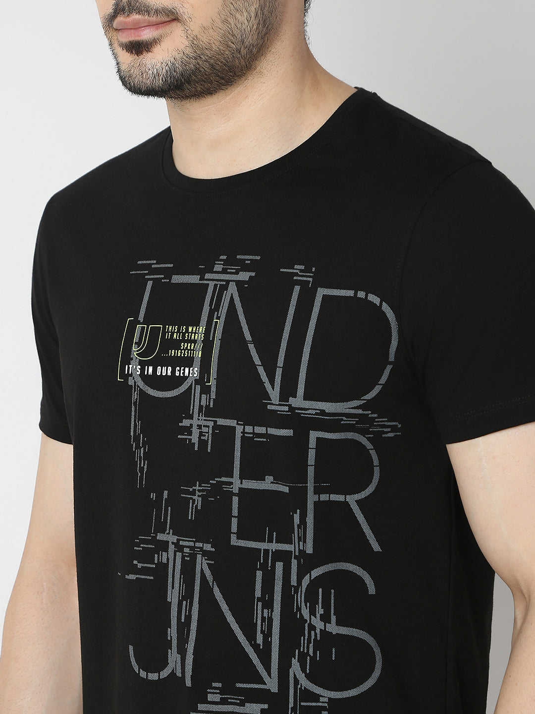 Underjeans By Spykar Men Premium Black T-Shirt