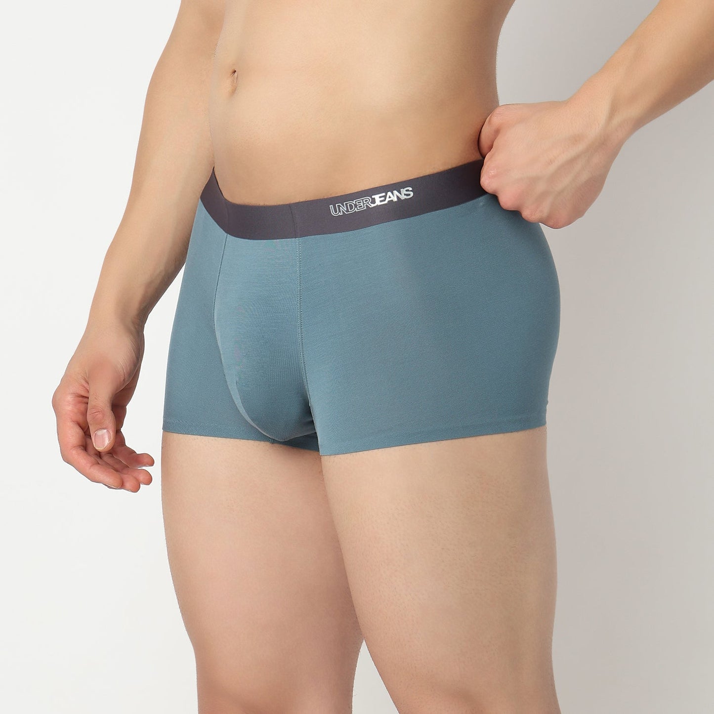 Underjeans by Spykar Men Dusty Green Regular Fit Ultrasoft Trunks