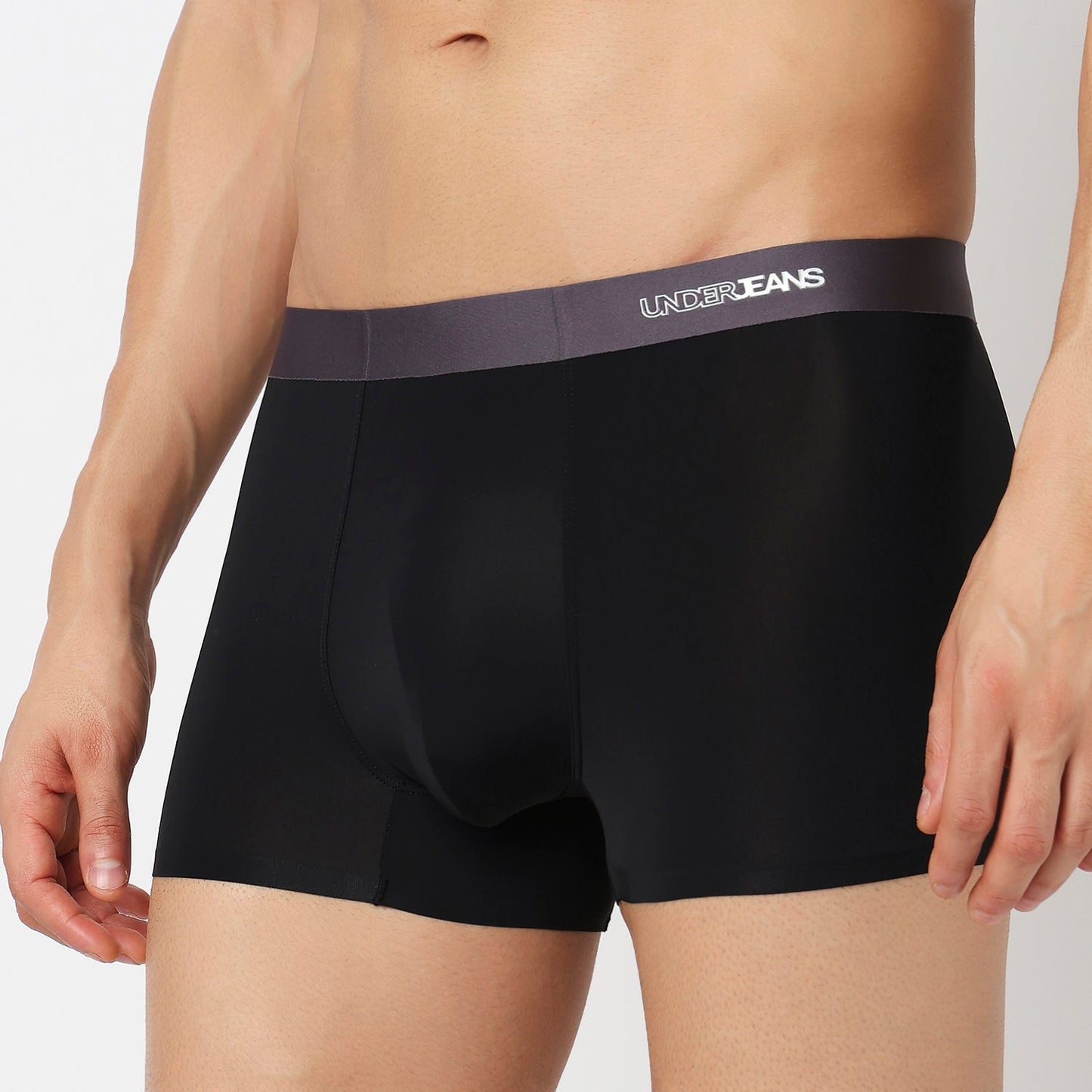 Underjeans Black Nylon Blend Trunks