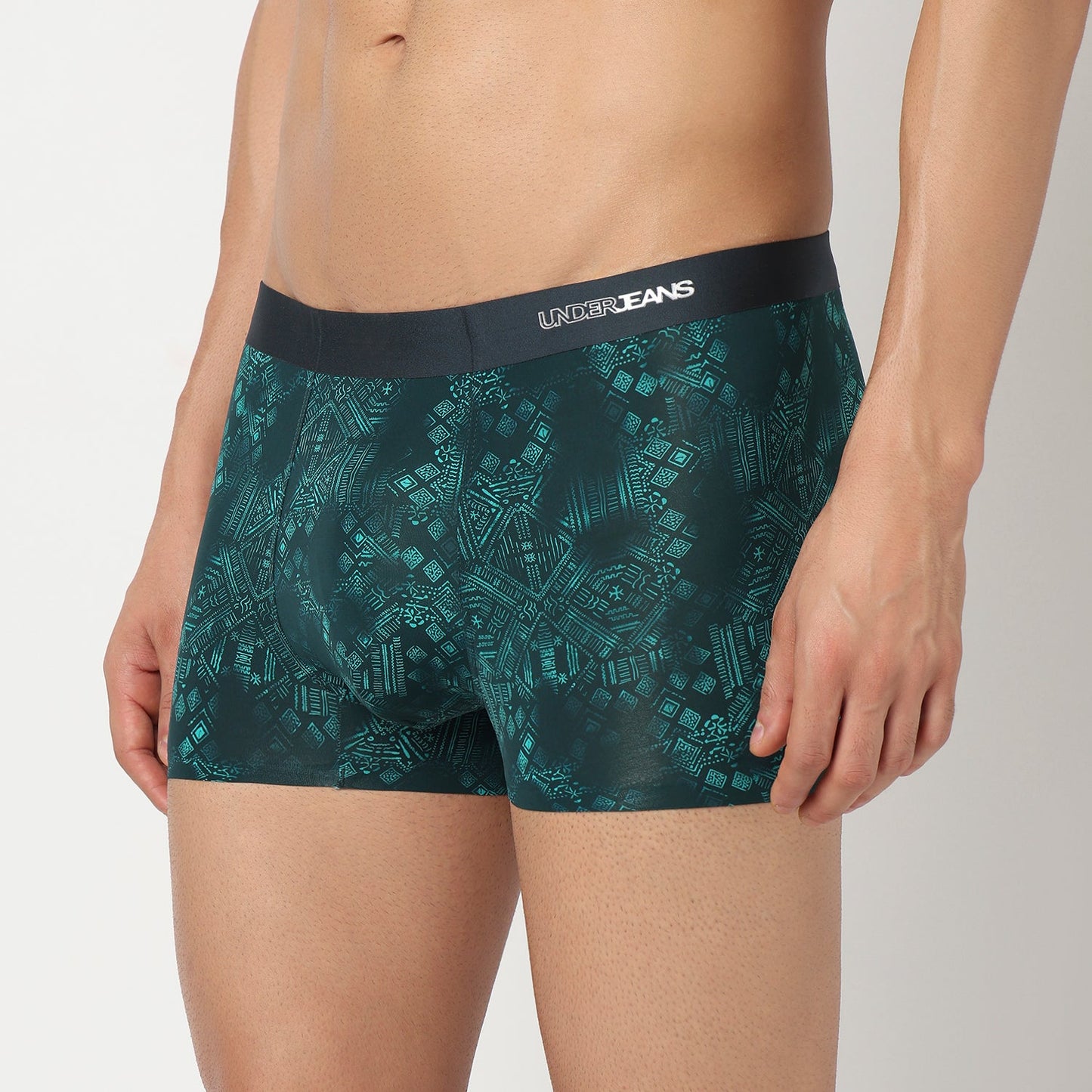 Underjeans Teal Green Nylon Blend Trunks