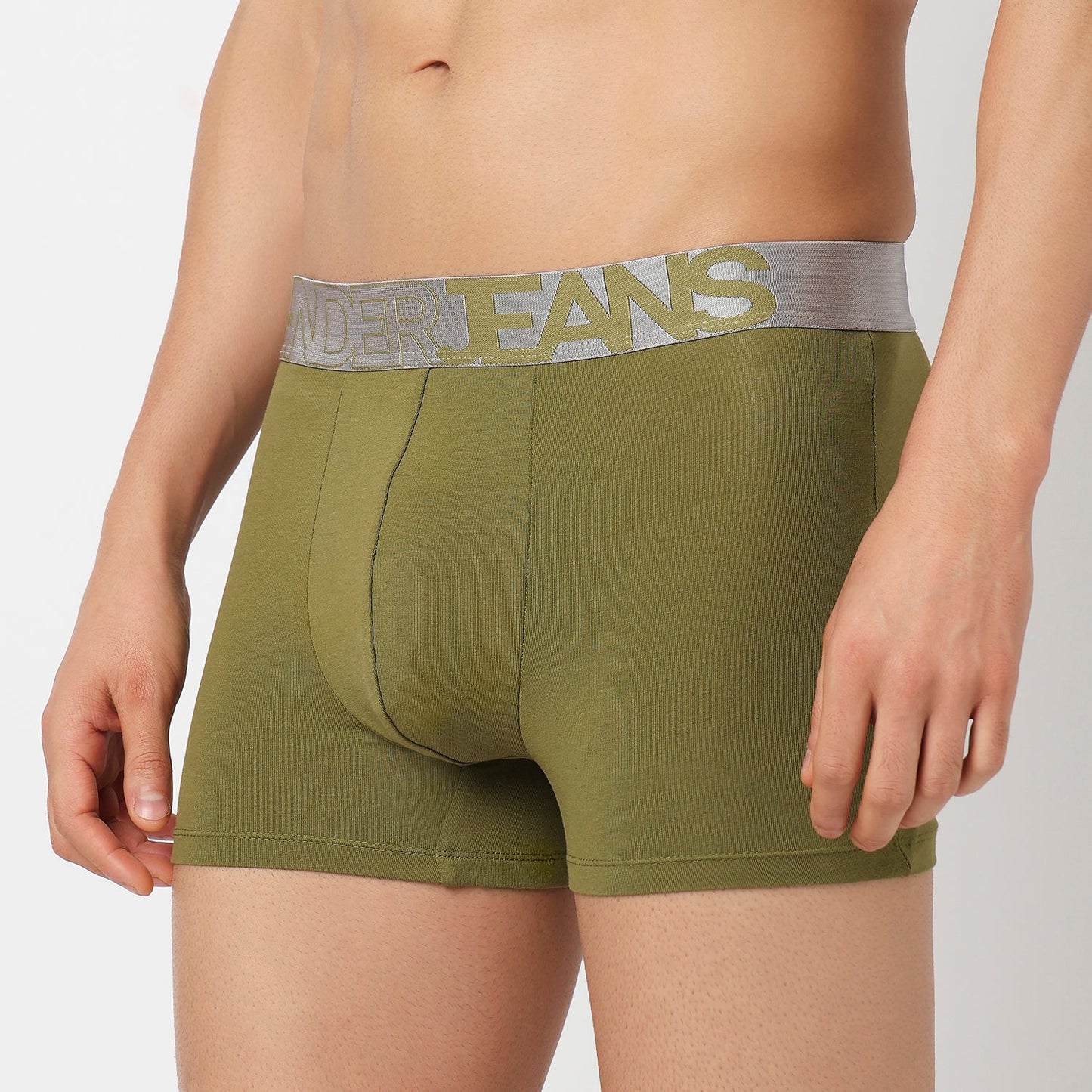 Underjeans Bright Olive Cotton Blend Trunks