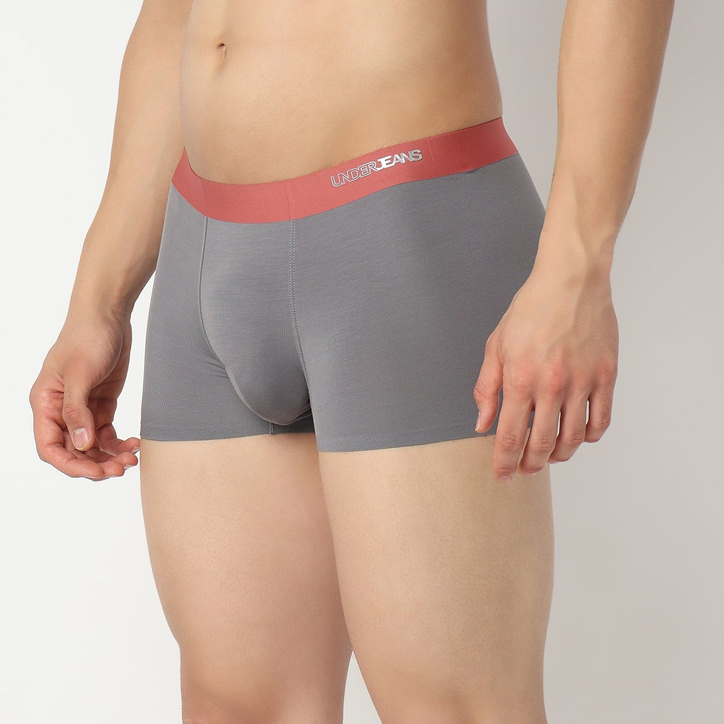 Underjeans by Spykar Men Mid Grey Regular Fit Ultrasoft Trunks