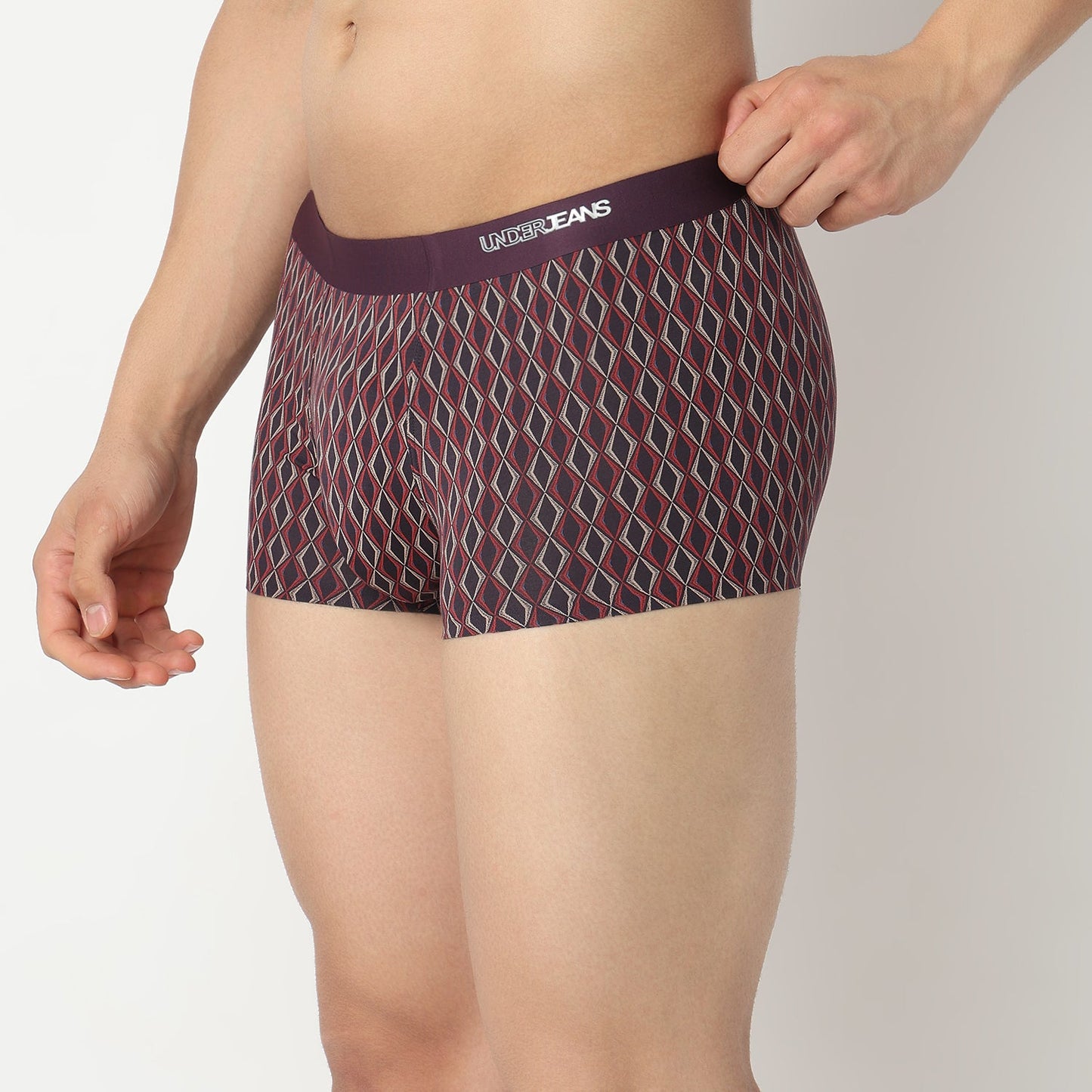 Underjeans by Spykar Men Wine Regular Fit Ultrasoft Trunks