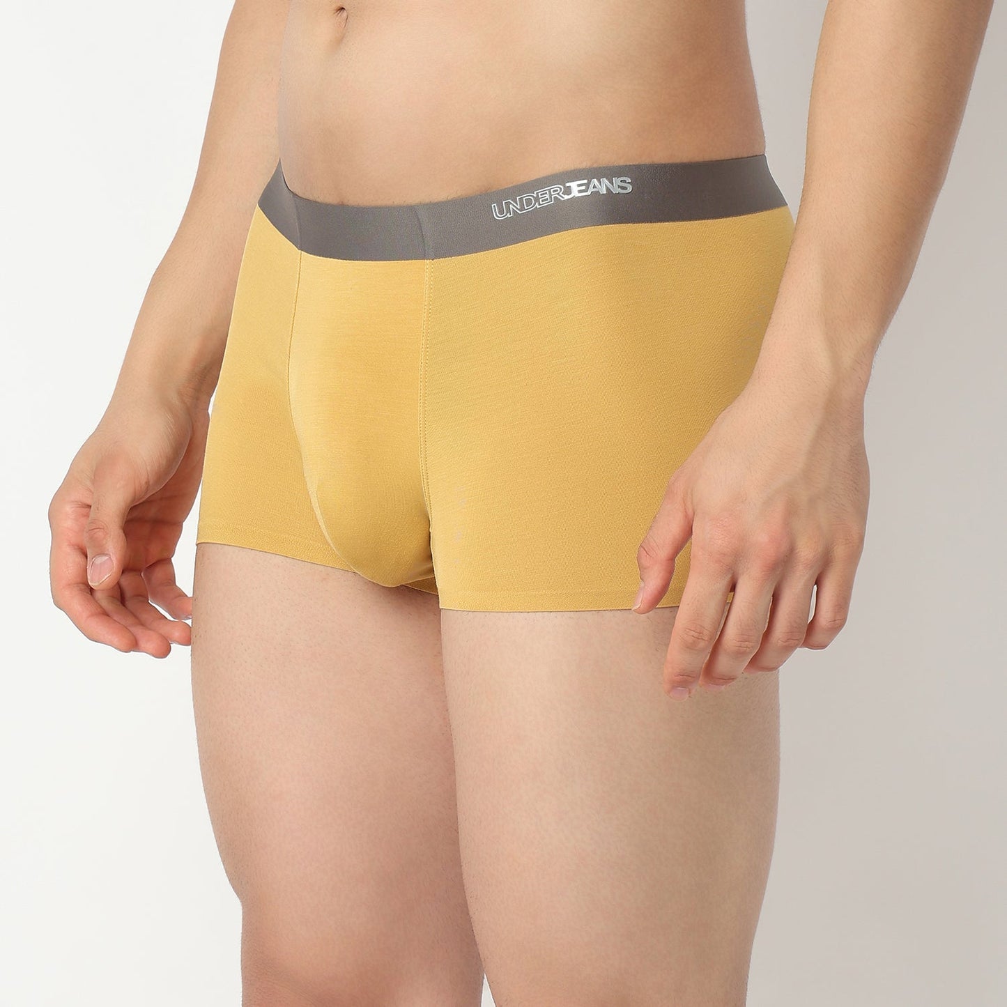 Underjeans by Spykar Men Mustard Yellow Regular Fit Ultrasoft Trunks