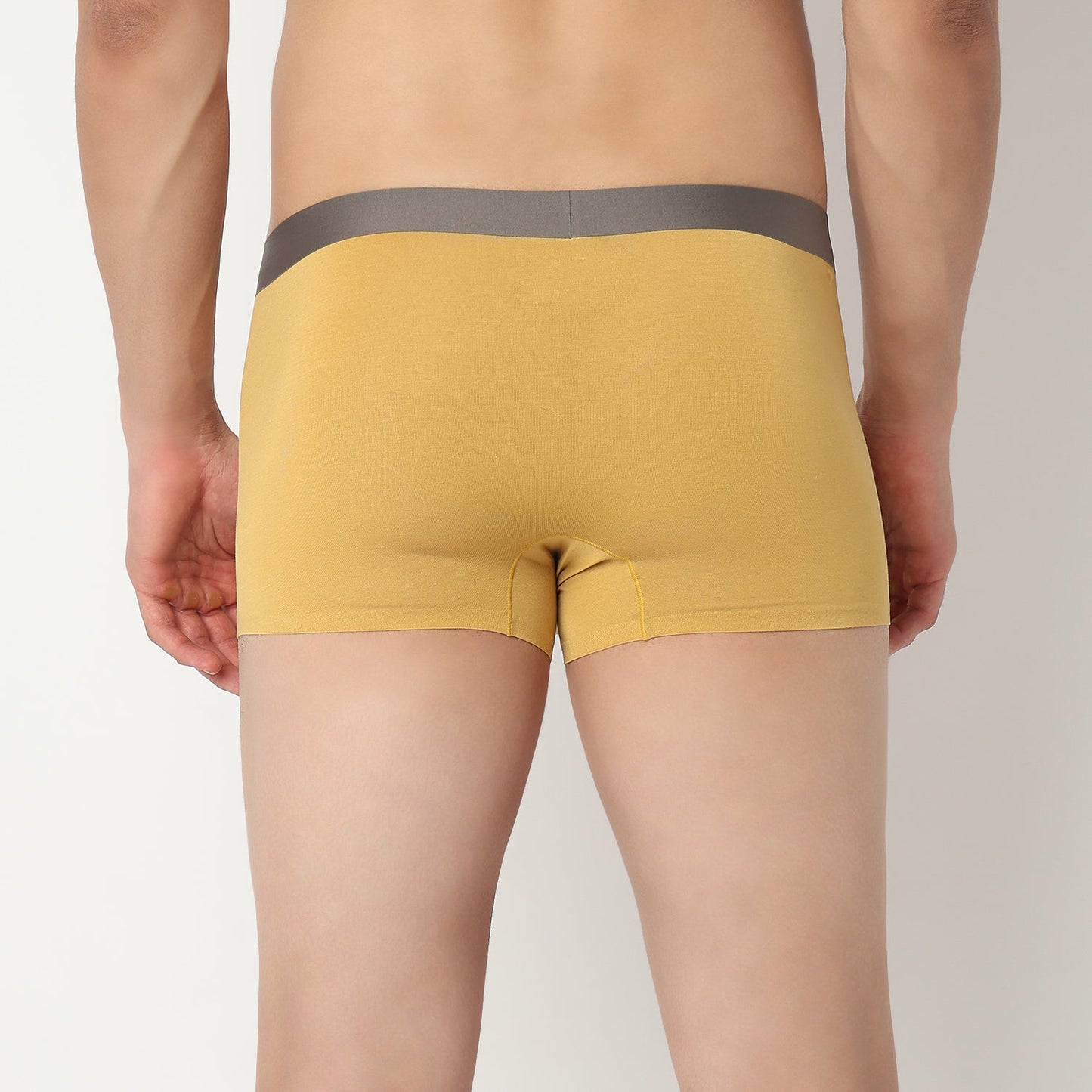 Underjeans by Spykar Men Mustard Yellow Regular Fit Ultrasoft Trunks