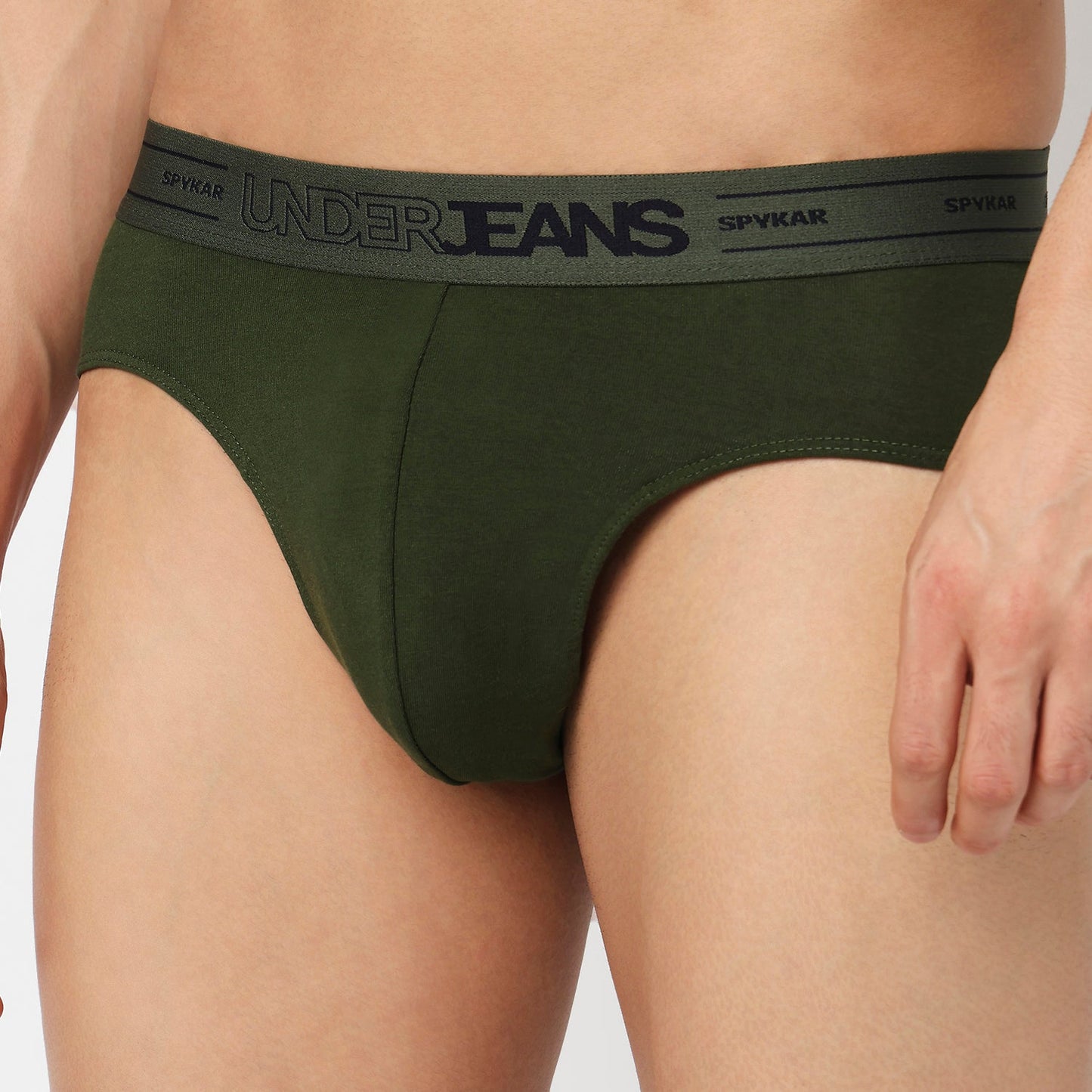 Underjeans Pack Of 2 Cotton Blend Solid Mid-Rise Briefs