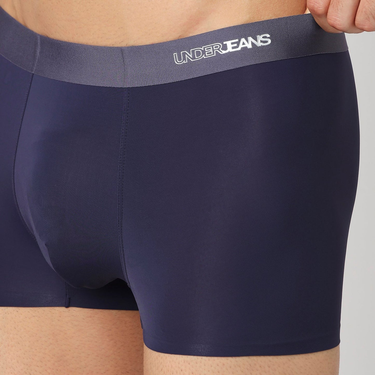 Underjeans Navy Nylon Blend Trunks