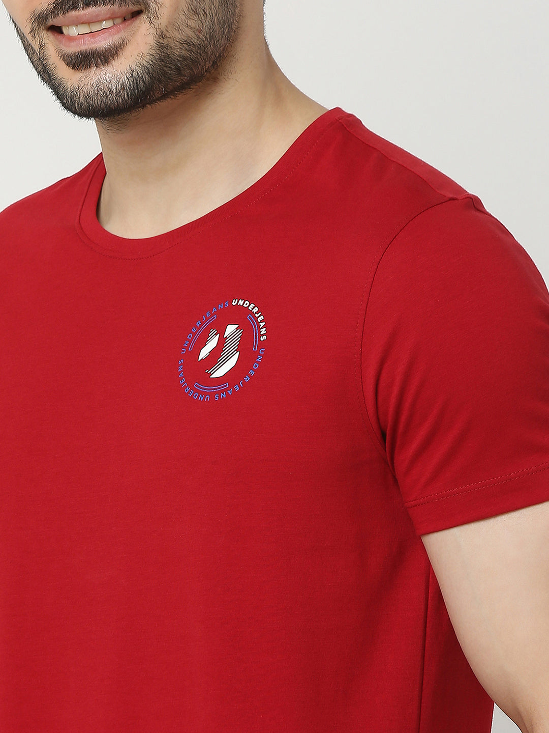 Underjeans by Spykar Men Premium Red T-shirt