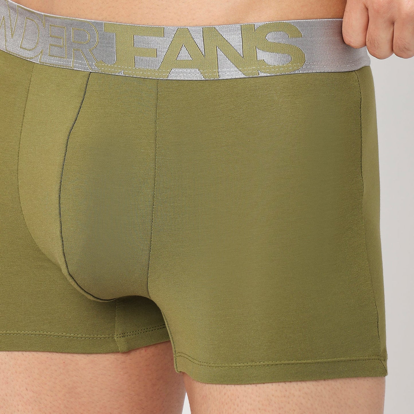 Underjeans Bright Olive Cotton Blend Trunks