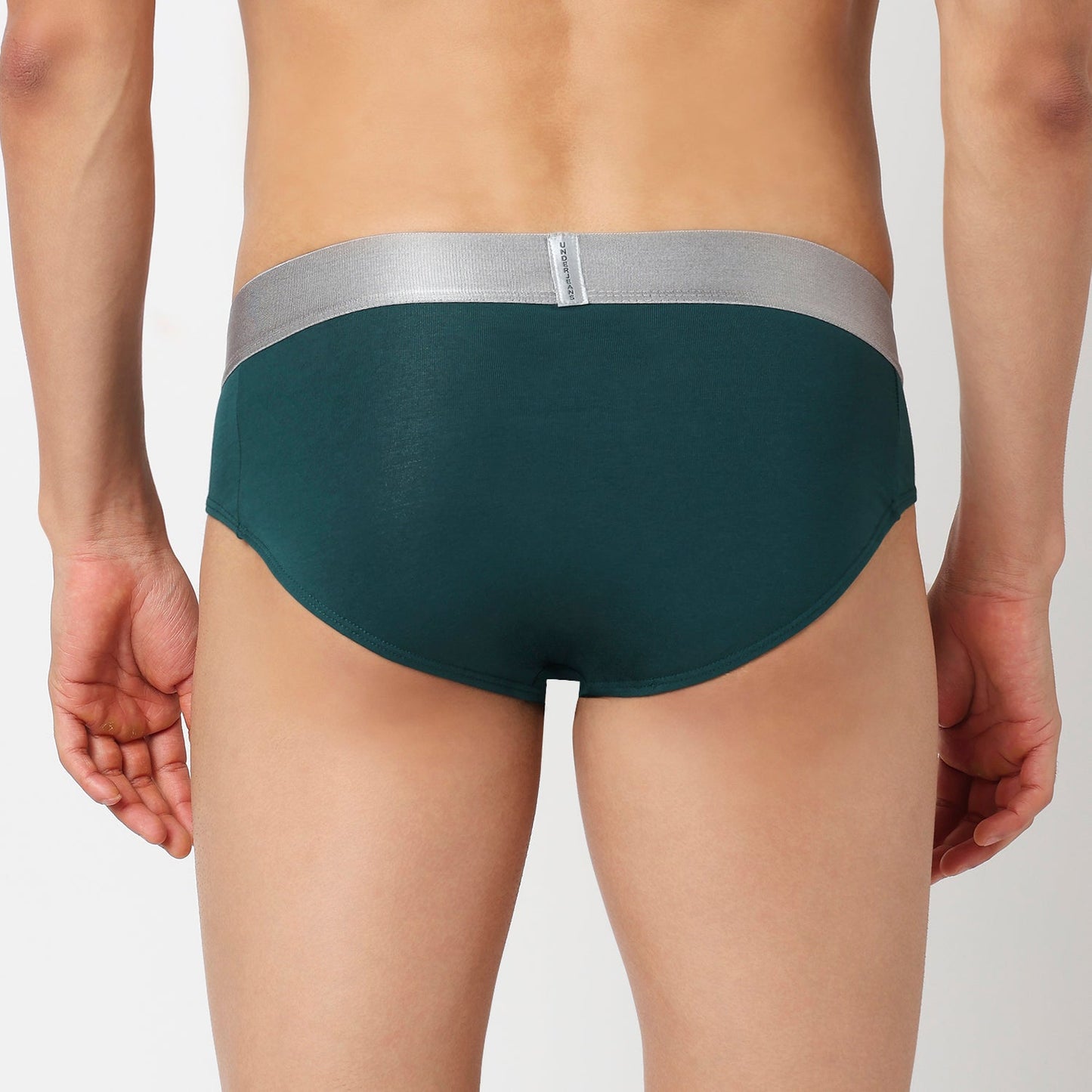 Underjeans Peacock Green Cotton Blend Briefs