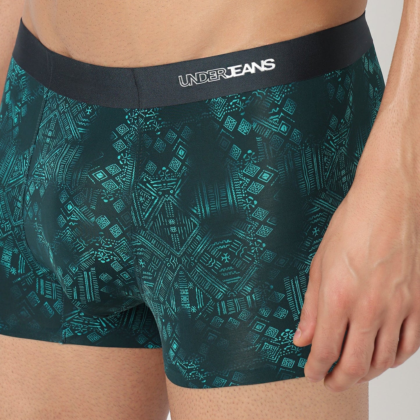 Underjeans Teal Green Nylon Blend Trunks