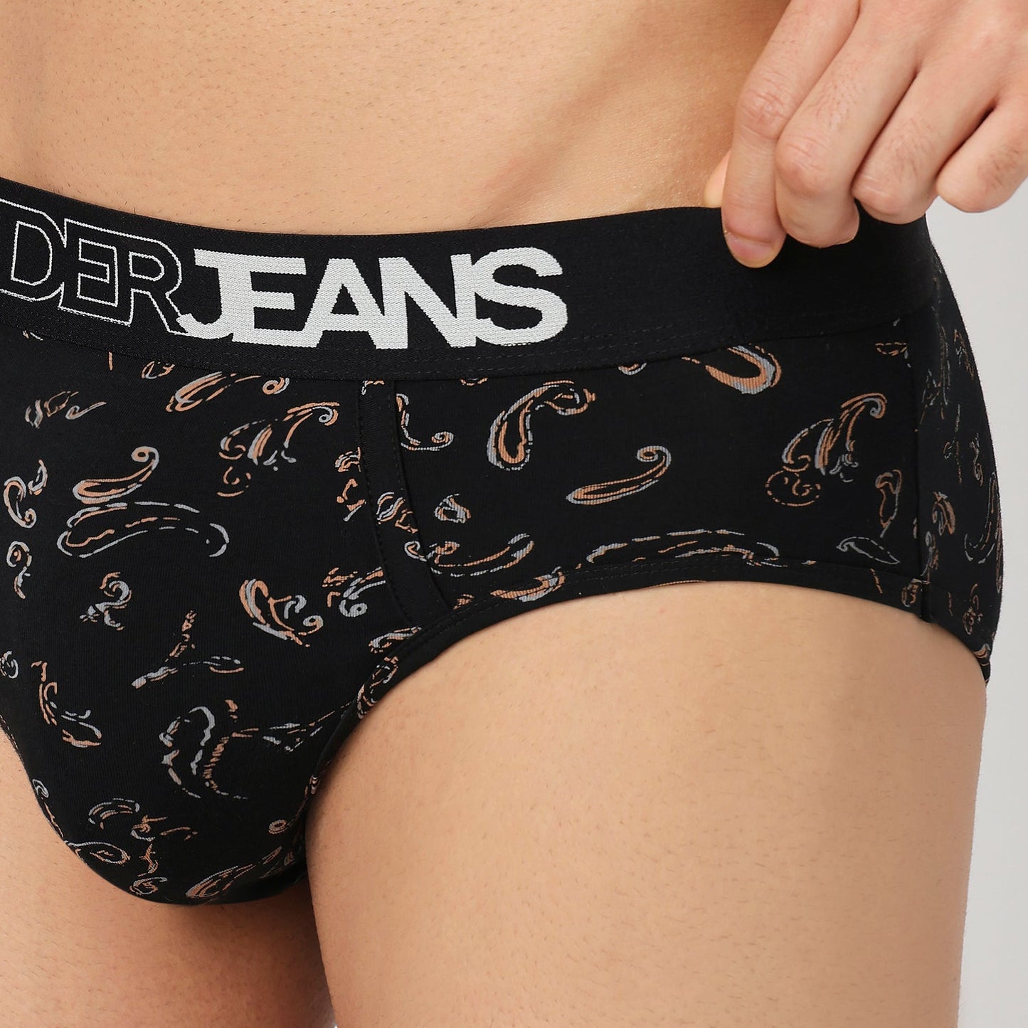 Underjeans Pack Of 2 Cotton Blend Print Mid-Rise Briefs