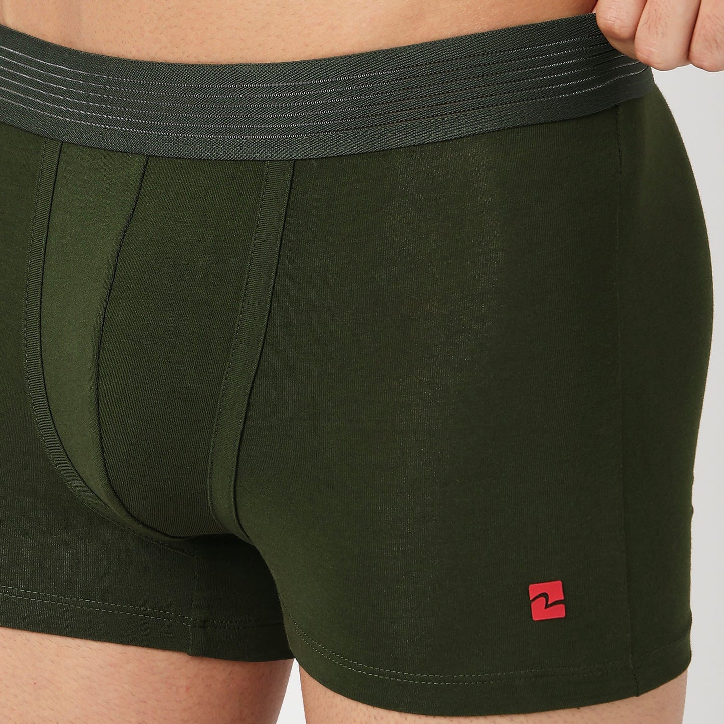 Underjeans Pack Of 3 Cotton Blend Solid Mid-Rise Trunks