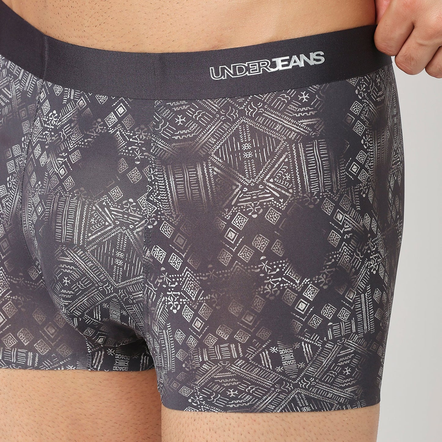 Underjeans Charcoal Grey Nylon Blend Trunks