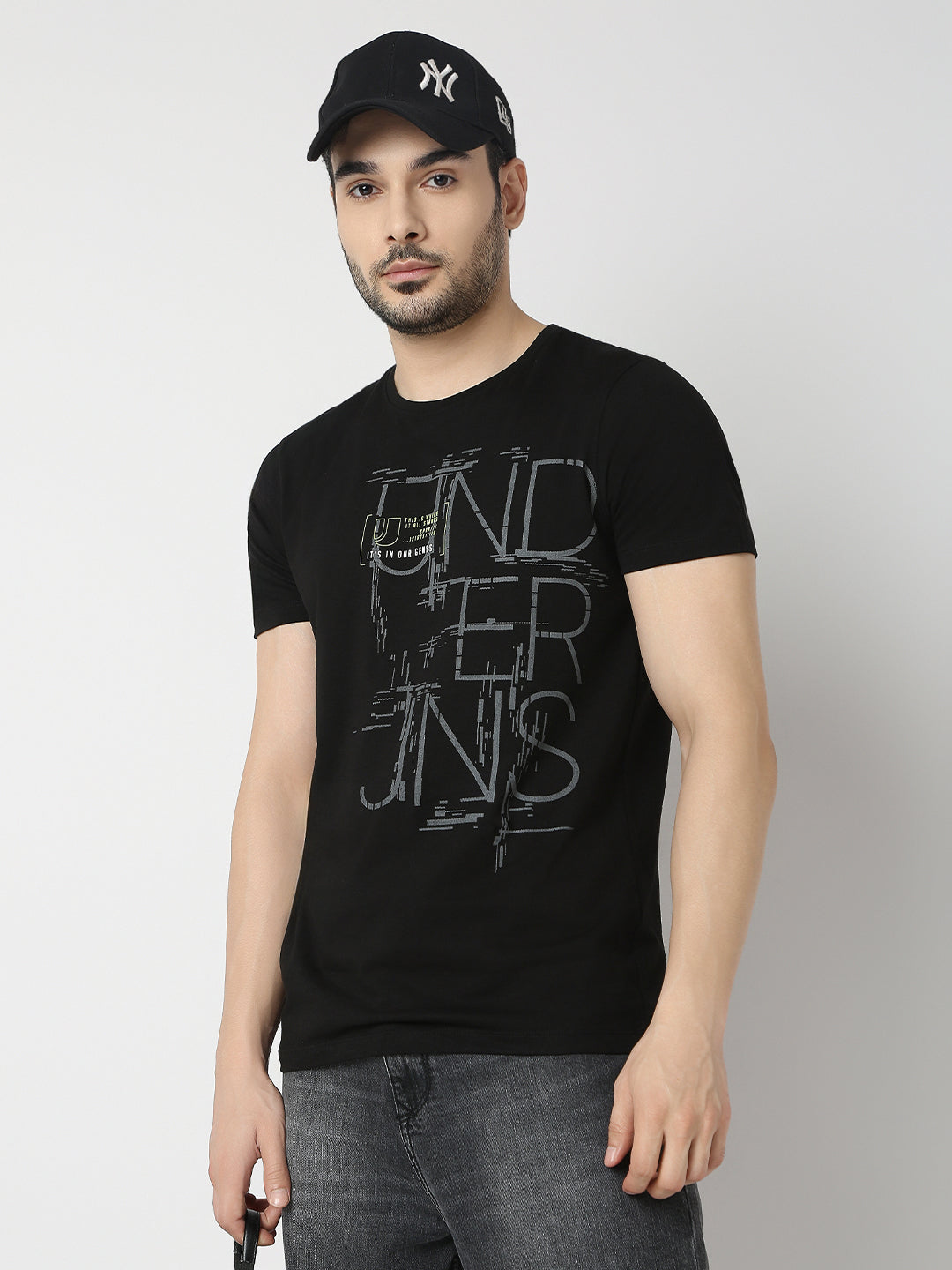 Underjeans By Spykar Men Premium Black T-Shirt