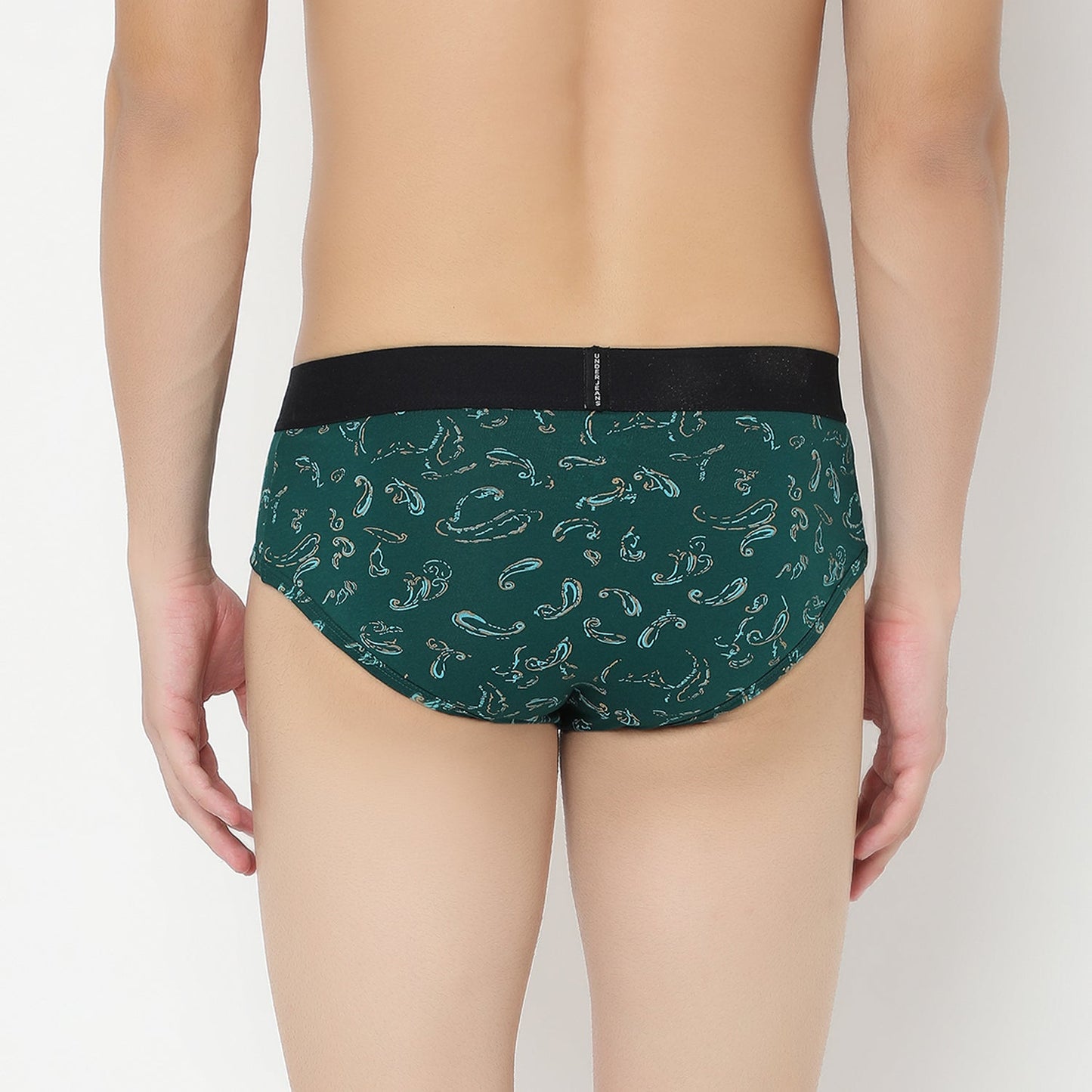 UnderJeans by Spykar Men Basic Bottle Green Ultrasoft Briefs