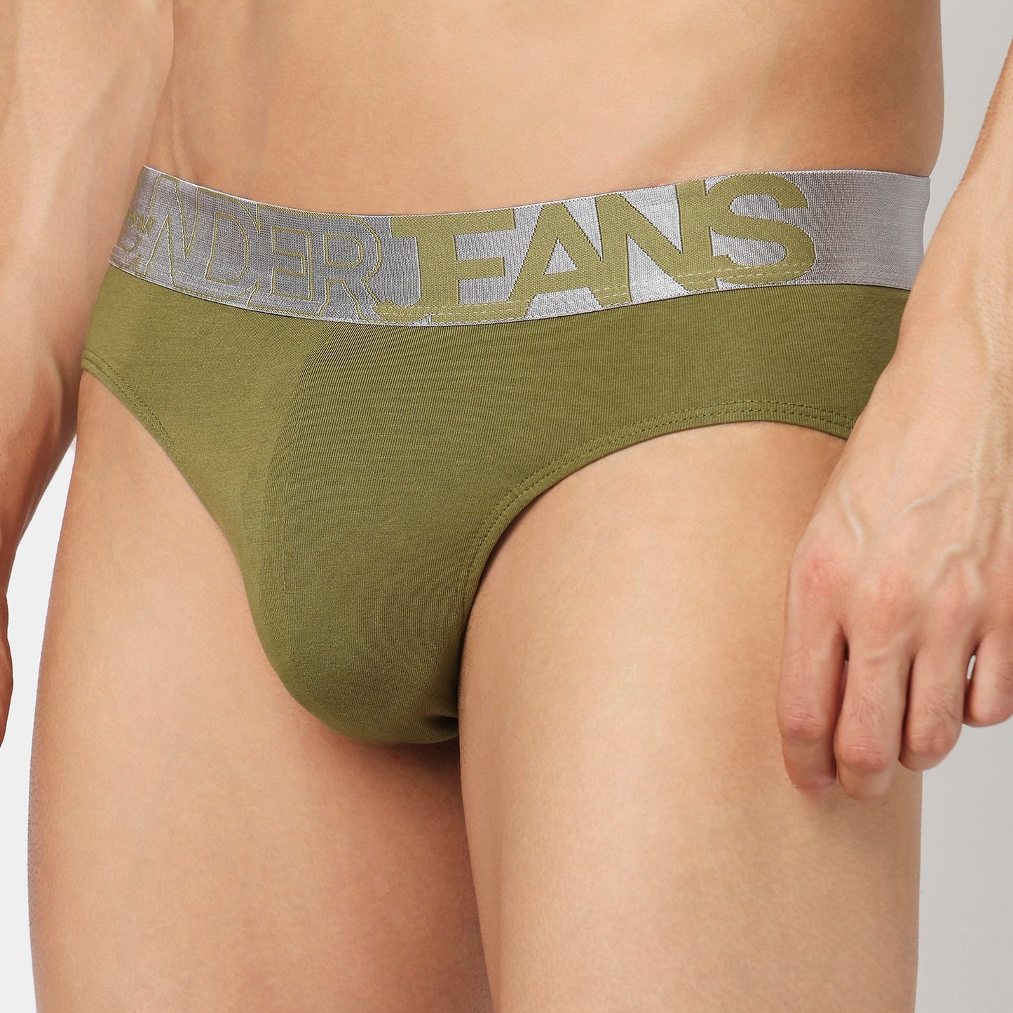 Underjeans Bright Olive Cotton Blend Briefs